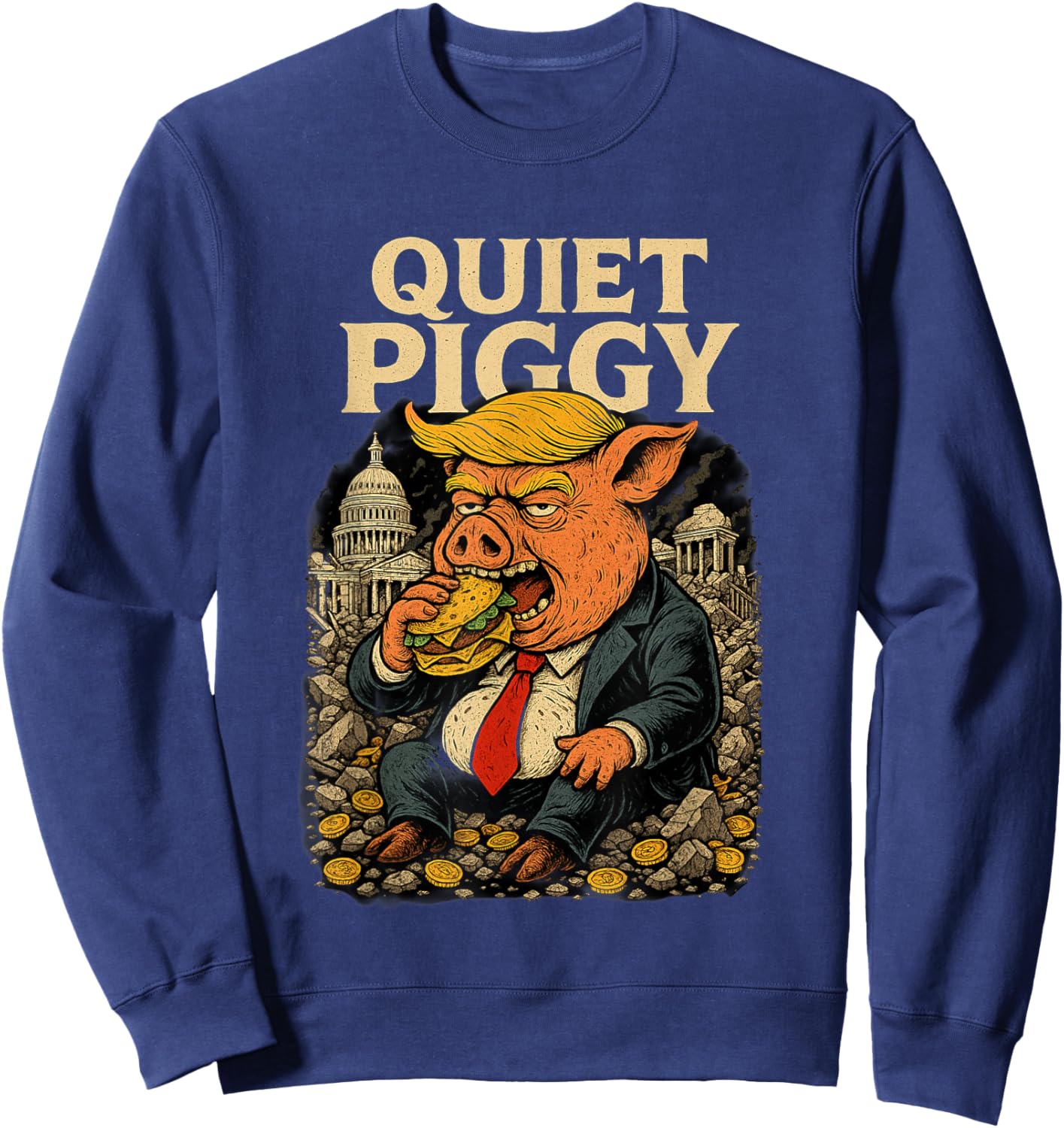 Quiet Piggy Sweatshirt - Sweatshirt | Navy