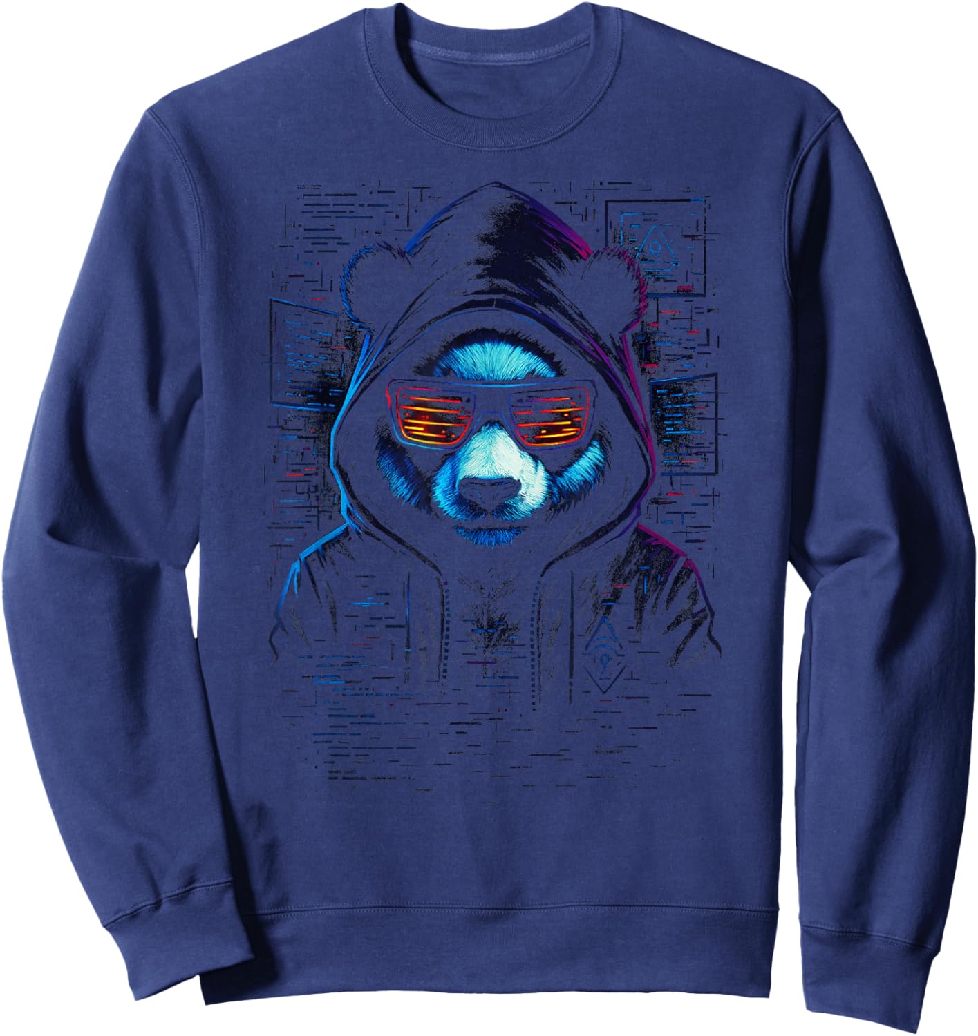 Panda Hacker - Cyberpunk Animal Streetwear Sweatshirt - Sweatshirt | Navy