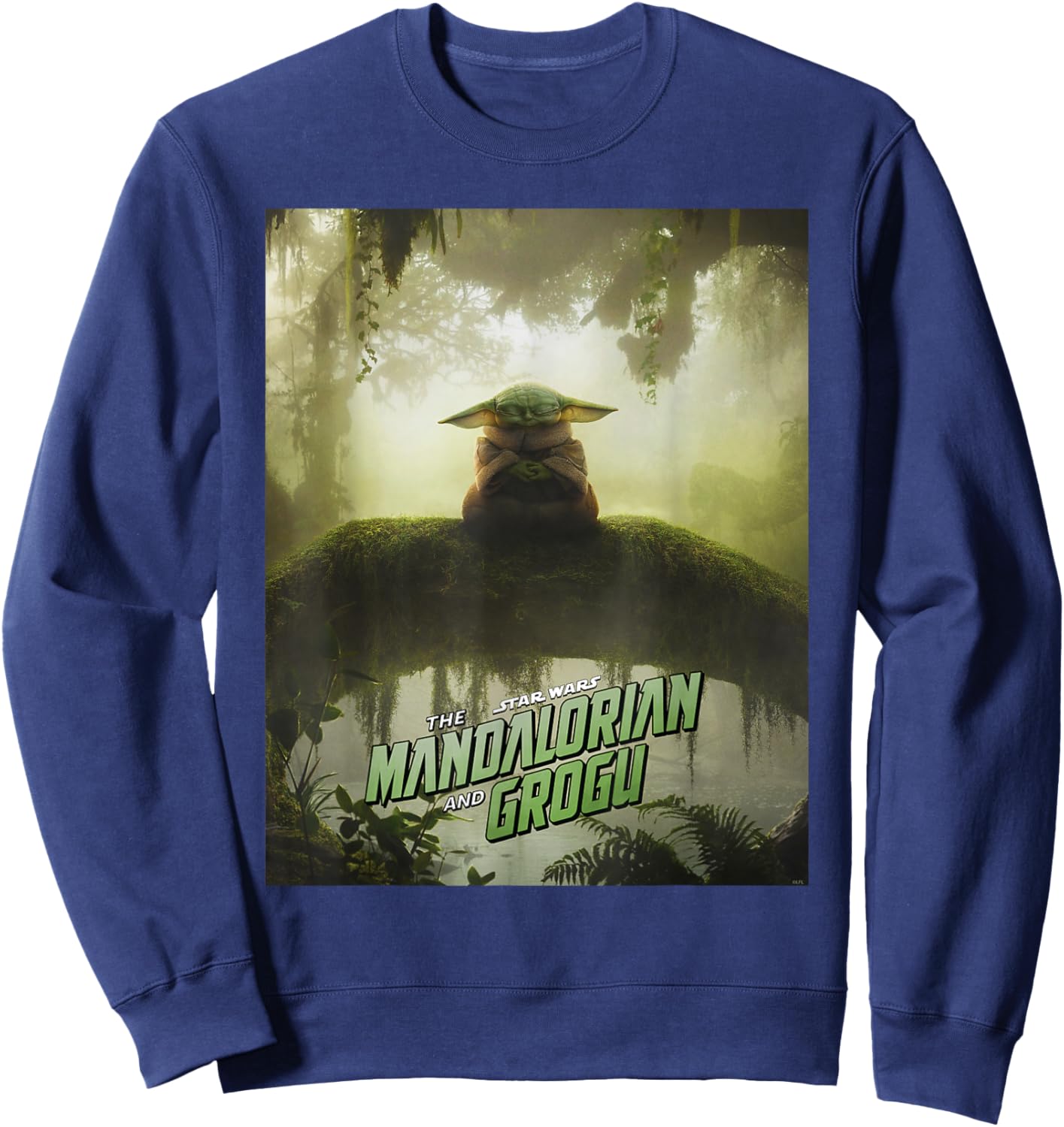 Star Wars The Mandalorian and Grogu Movie Meditating Poster Sweatshirt - Sweatshirt | Navy