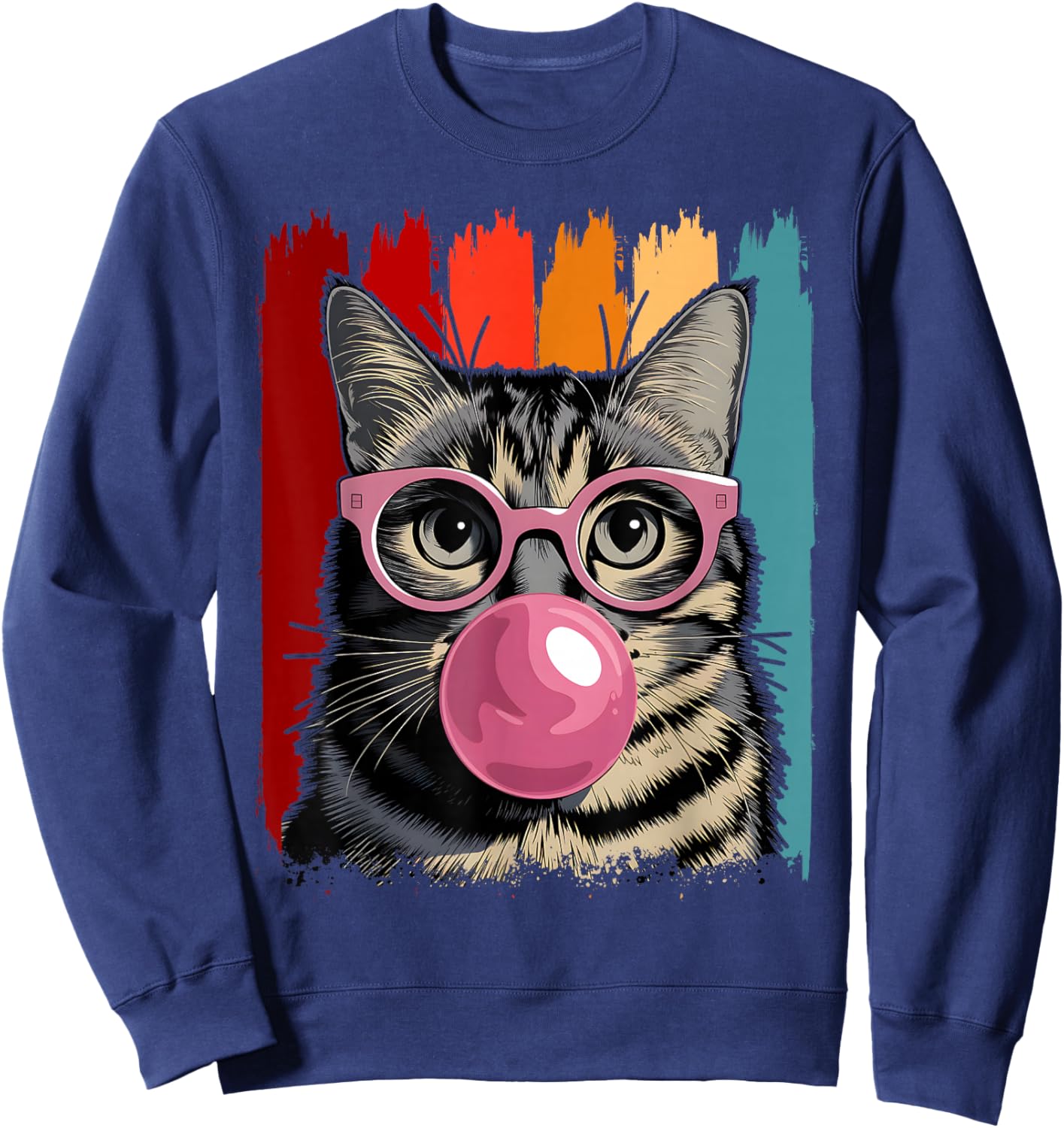 Cute Cat Funny Cat Lovers Sweatshirt - Sweatshirt | Navy