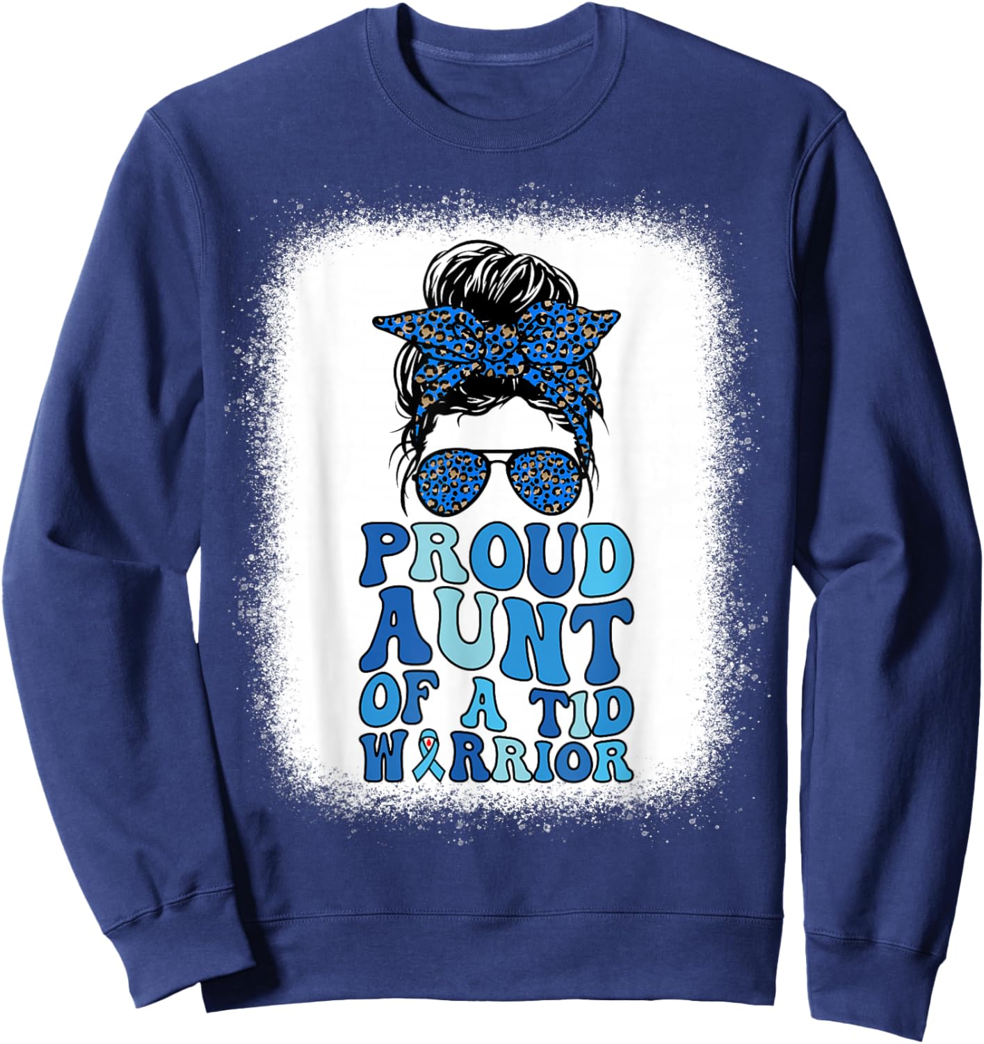 Type 1 Diabetes Awareness Proud Aunt Of A T1D Warrior Sweatshirt - Sweatshirt | Navy