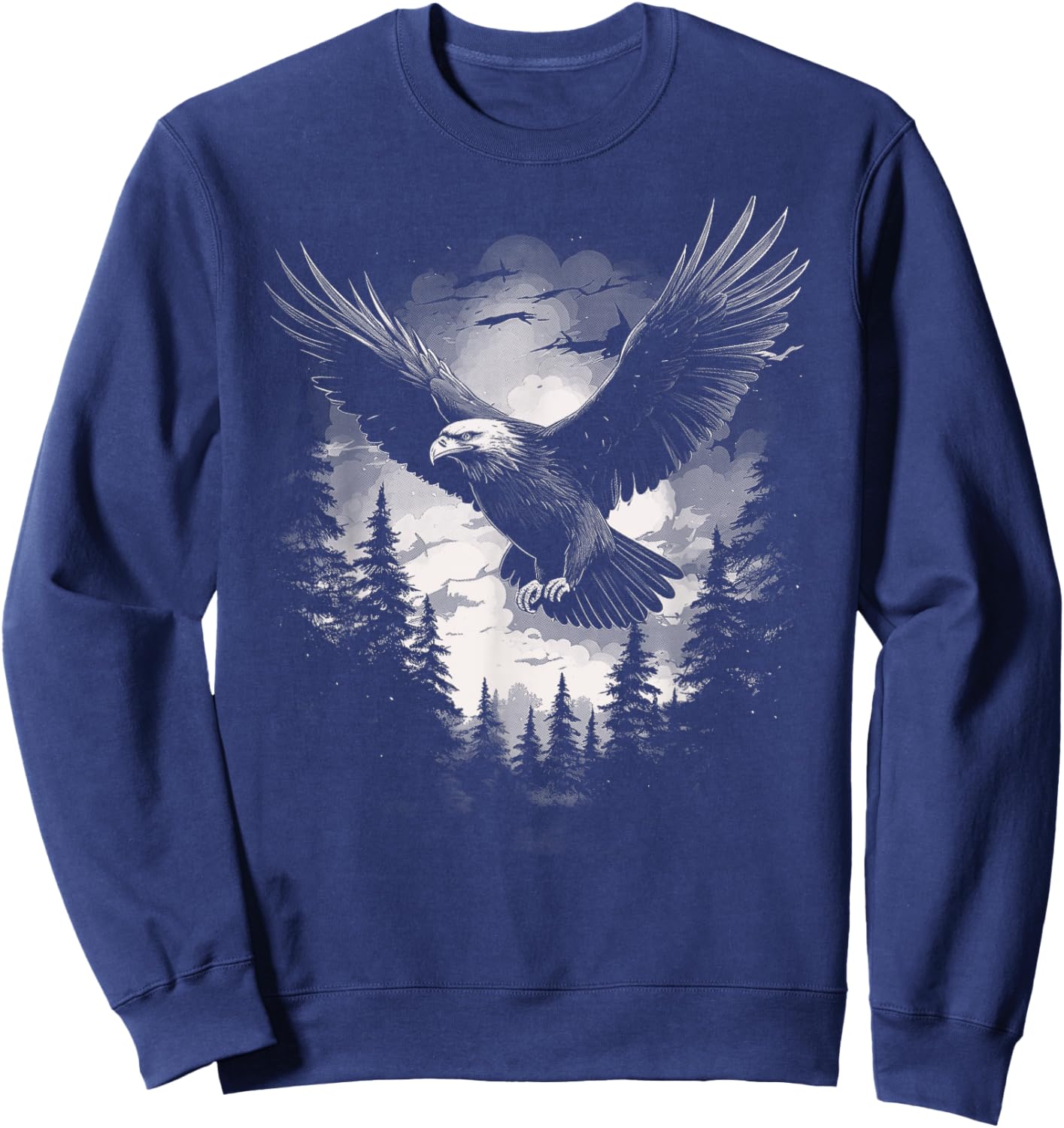 Eagle Forest Animal Wildlife Sweatshirt - Sweatshirt | Navy