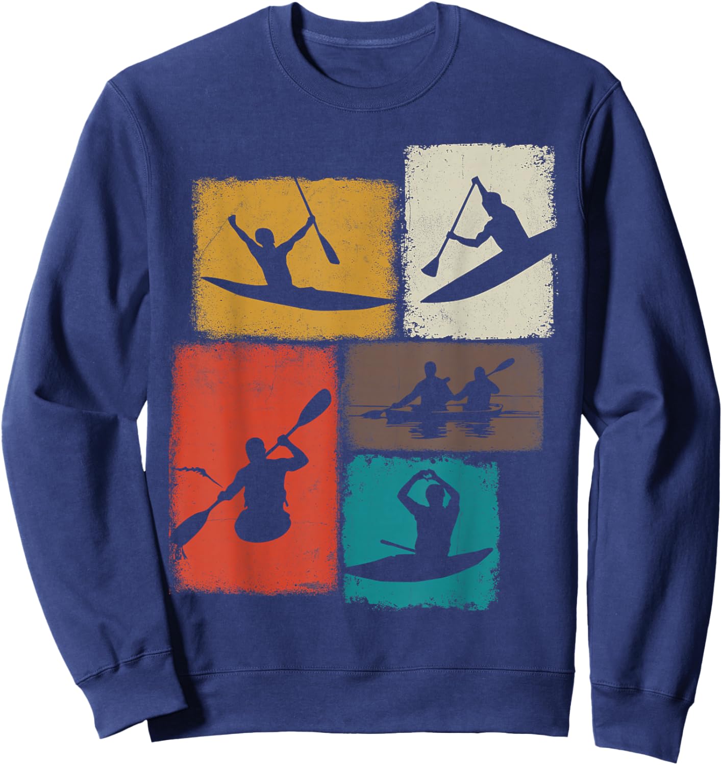 Kayaking Collage Kayaker Men Women Coach Youth Sweatshirt - Sweatshirt | Navy