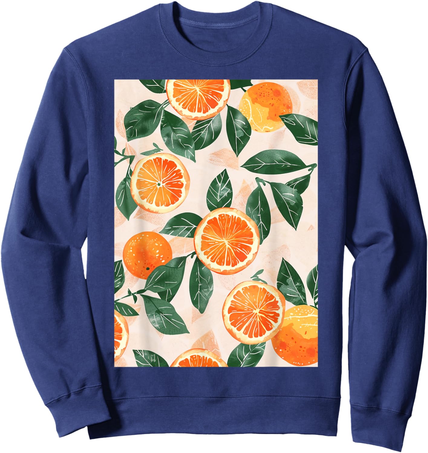 Pattern Art Orange Vintage Sweatshirt - Sweatshirt | Navy