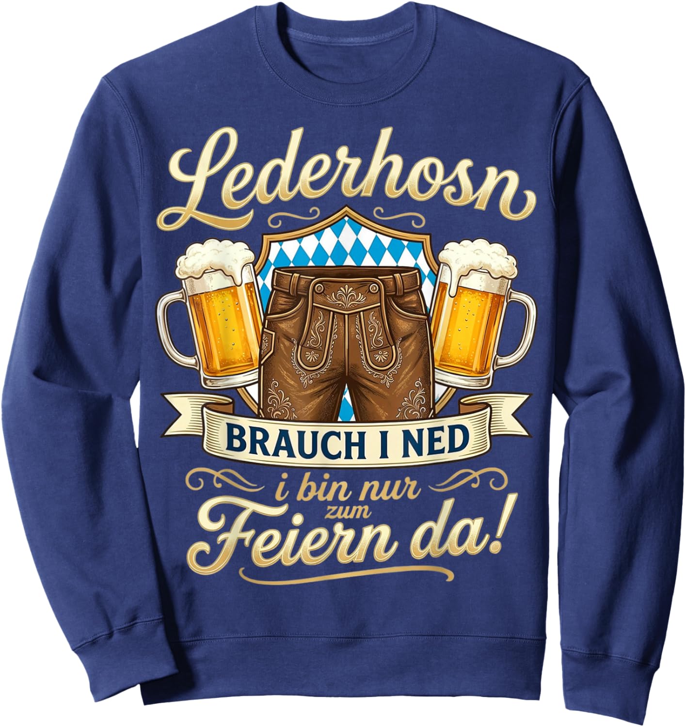 Trachtenshirt Herren Tracht Shirt Passend für Oktoberfest Sweatshirt - Sweatshirt | Navy