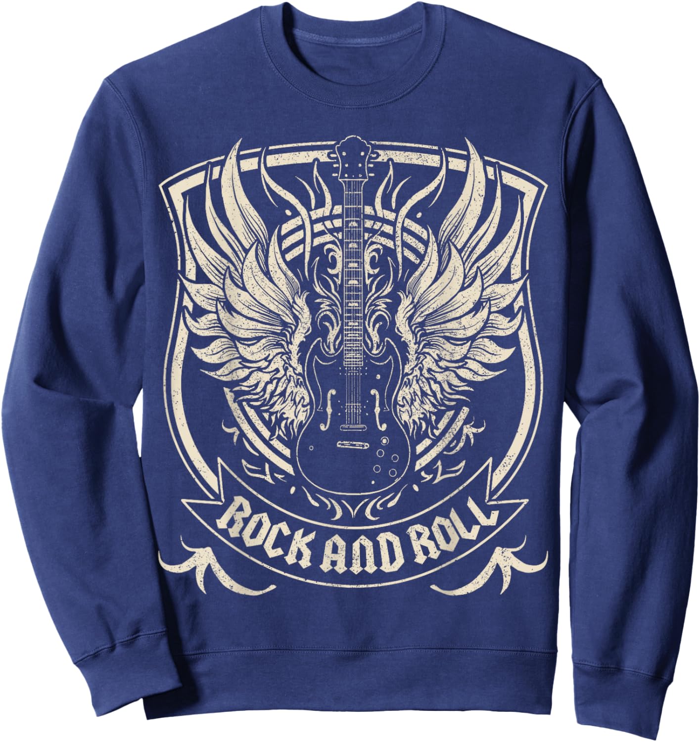 Rock Band Rock Concert Outfits Vintage Rock and Roll Costume Sweatshirt - Sweatshirt | Navy
