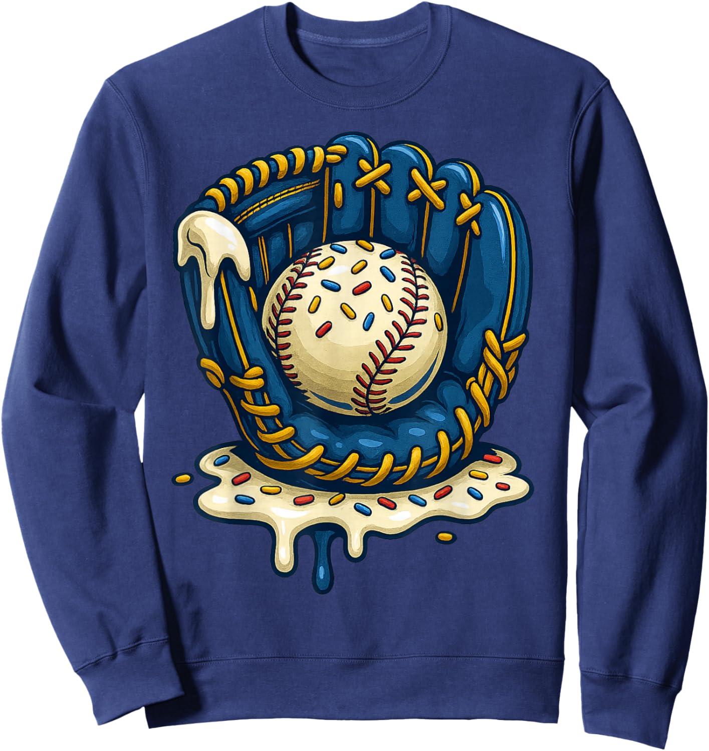 Baseball Drip Team for Boys Ice Cream Cool Sweatshirt - Sweatshirt | Navy