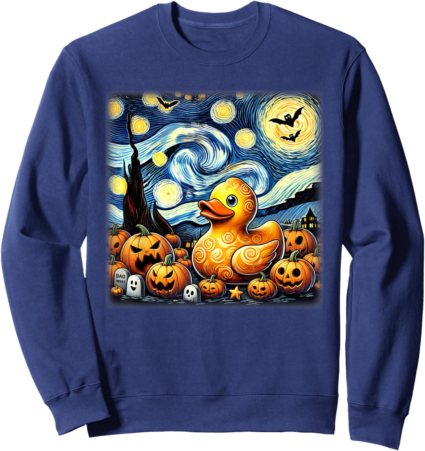 Starry Night Rubber Duck Halloween Sweatshirt - Sweatshirt | Navy