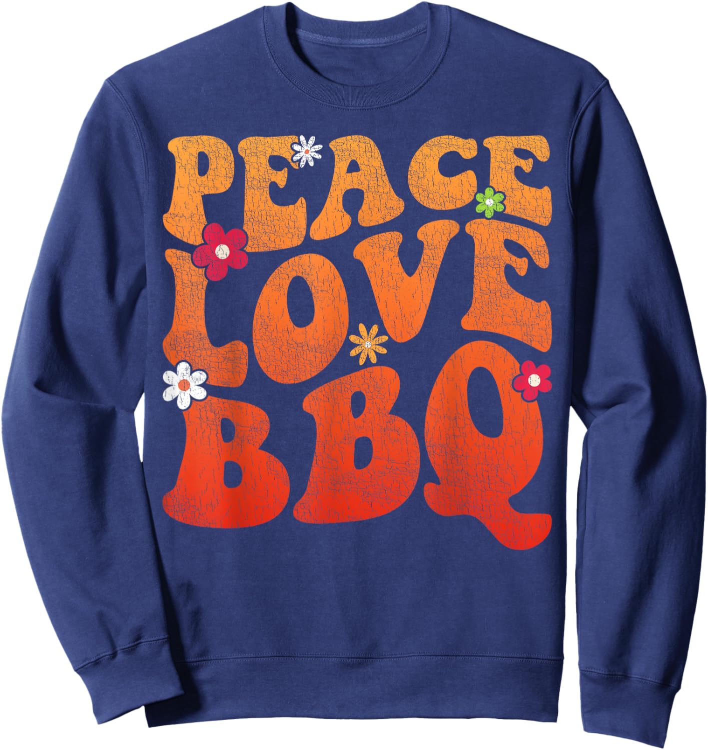 Peace Love BBQ Grillmaster Women Grilling bbq Meat Smoker Sweatshirt - Sweatshirt | Navy