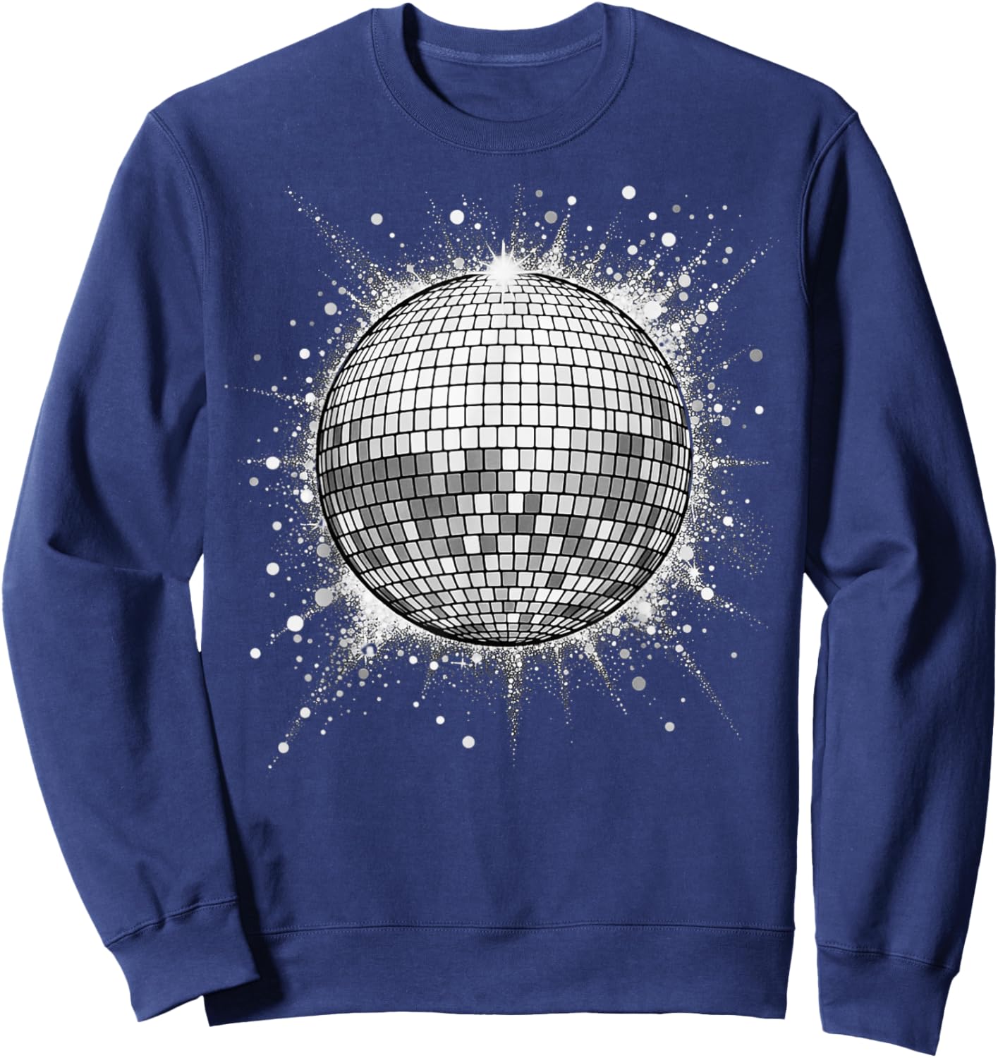 Black and White Disco Ball Sweatshirt - Sweatshirt | Navy