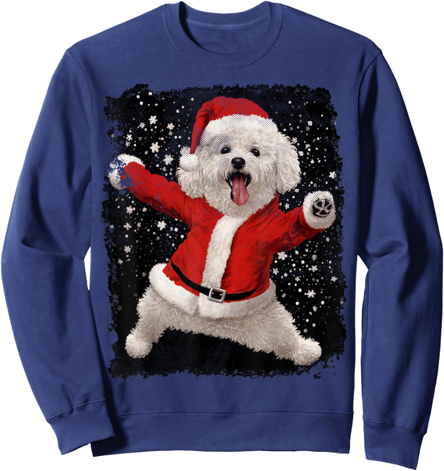 Bichon Frise Christmas Sweatshirt - Sweatshirt | Navy