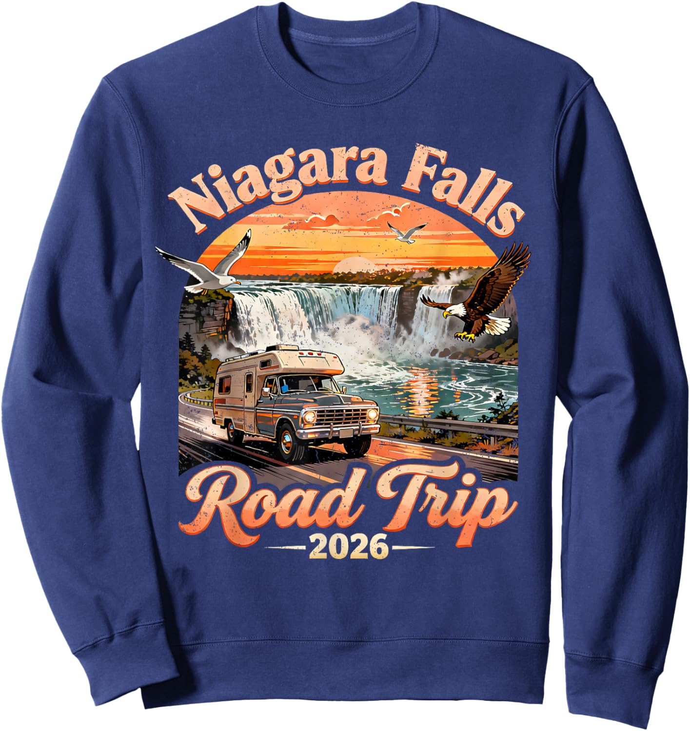 Niagara Falls Road Trip 2026 Travel Adventure Family Sweatshirt - Sweatshirt | Navy
