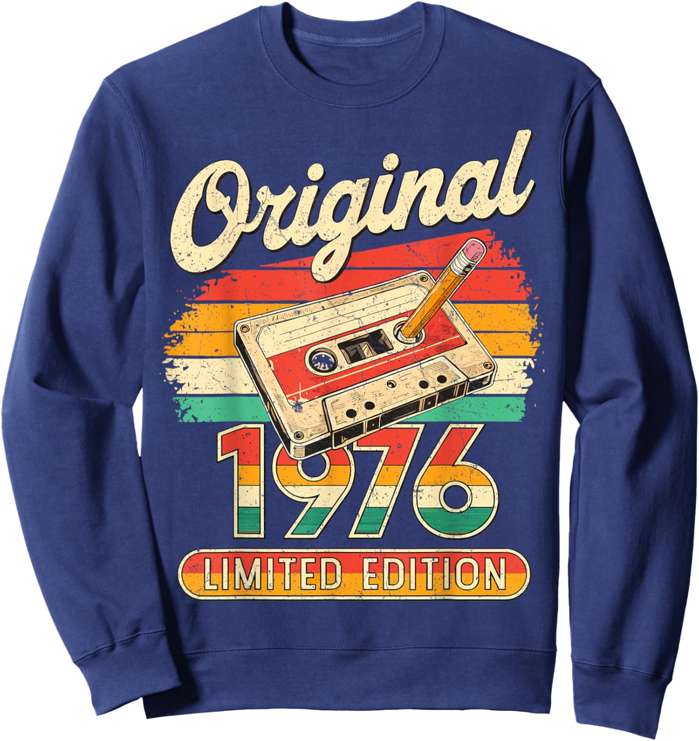 50th Birthday Man Woman 50 Years Deco 1976 Funny Gift Sweatshirt - Sweatshirt | Navy