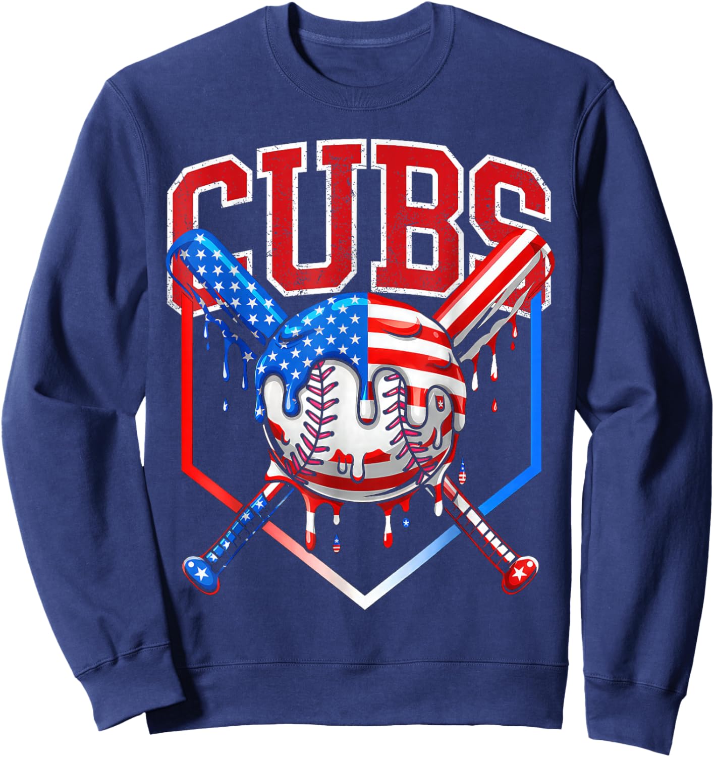 Vintage Cubs Name Personalized Retro Women Kid Sweatshirt - Sweatshirt | Navy