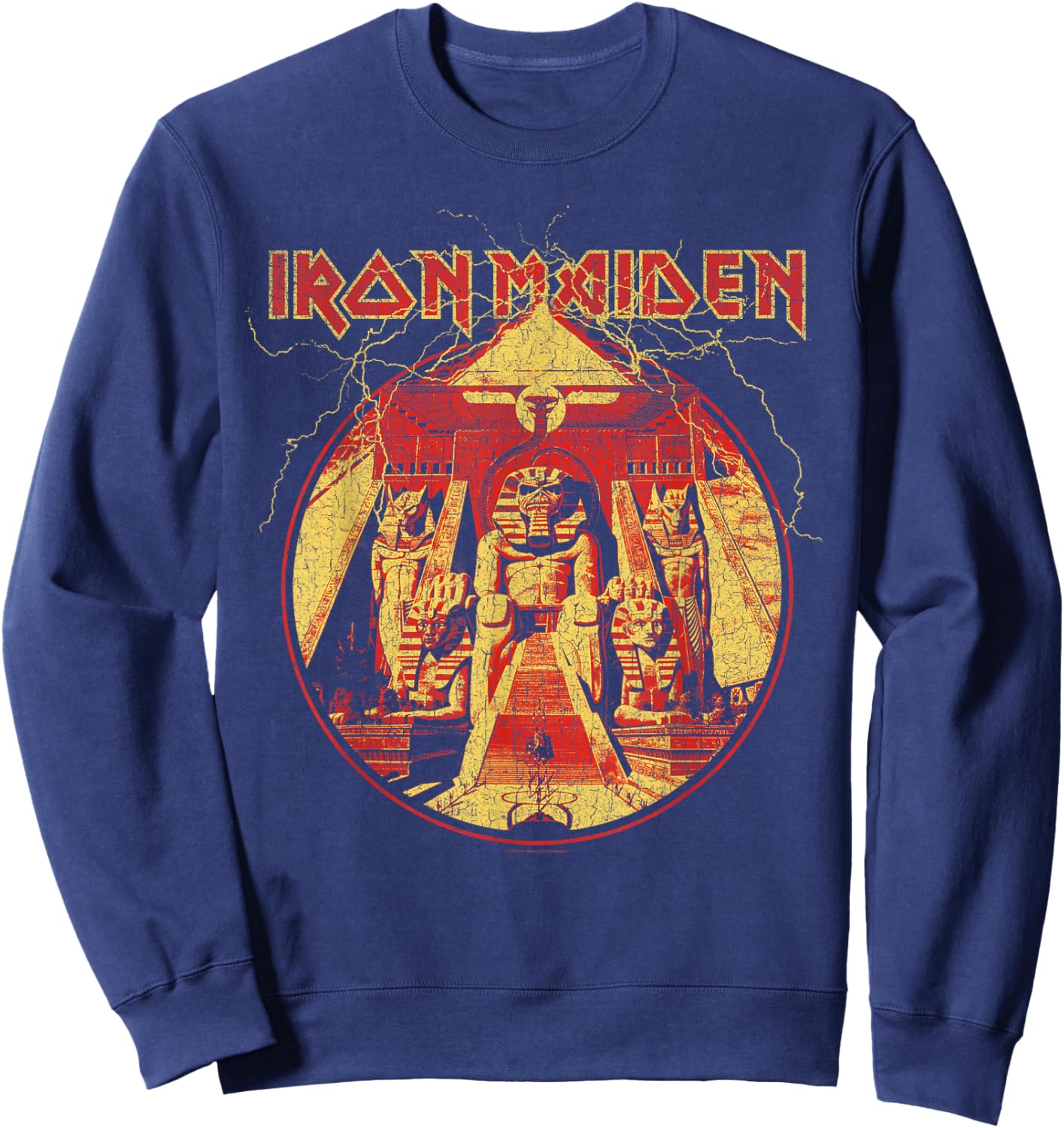 Iron Maiden Lightning Circle Navy Sweatshirt - Sweatshirt | Navy