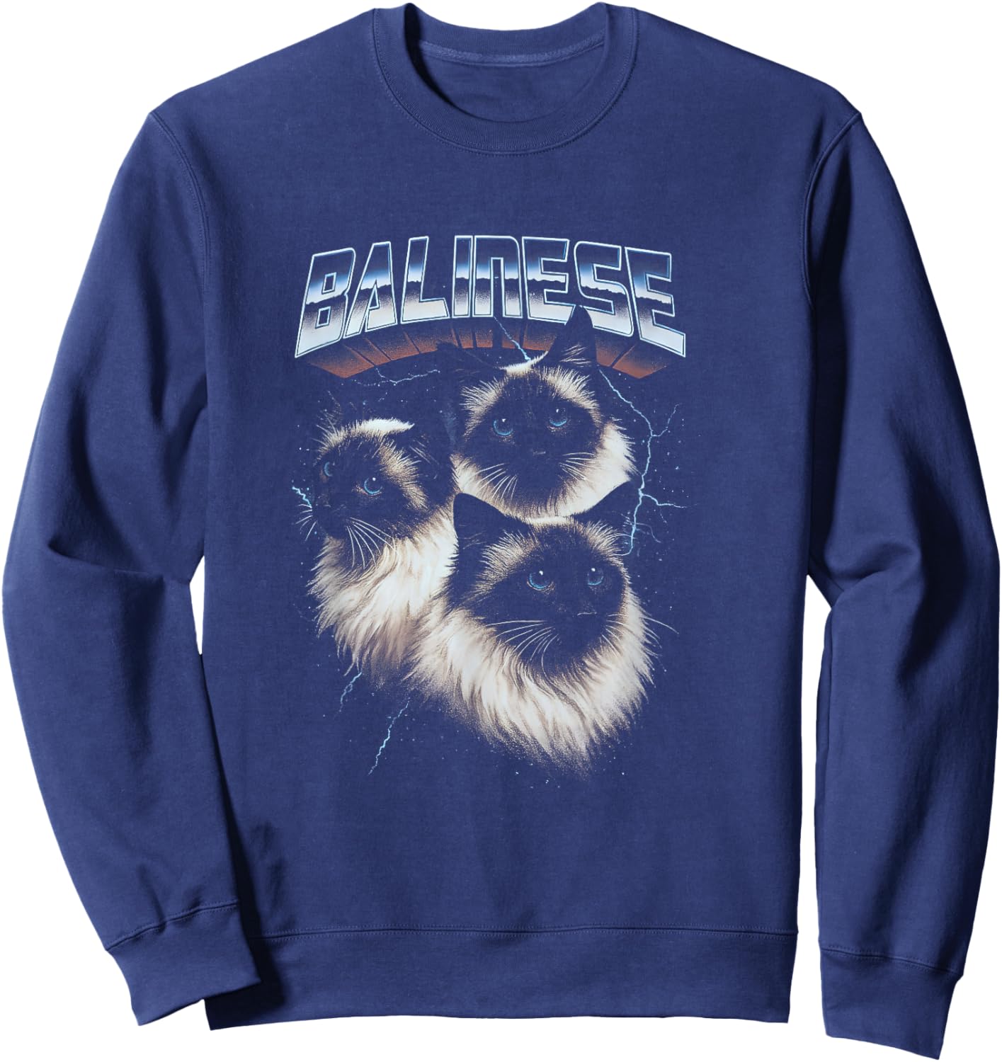 Cosmic Balinese Cats Sweatshirt - Sweatshirt | Navy