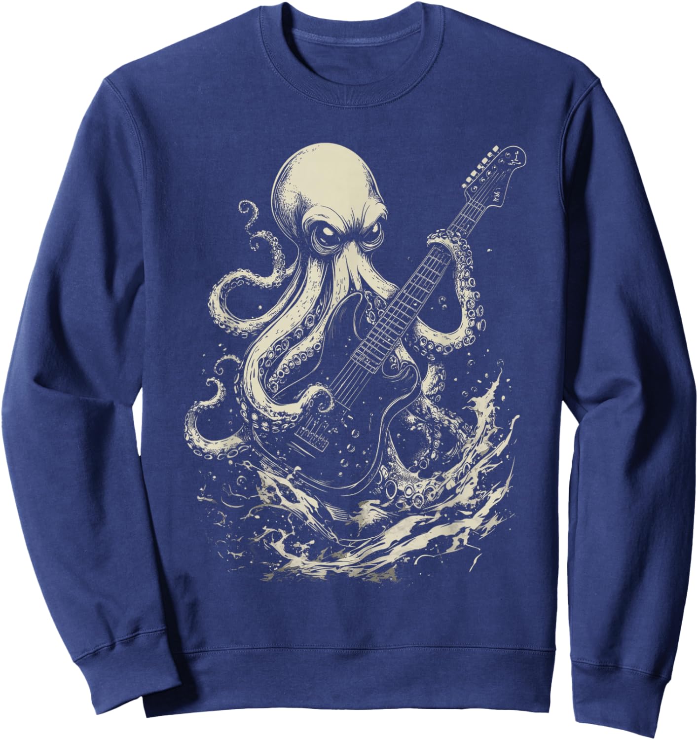 Guitar Player Octopus Heavy Metal Head Funny Guitarist Sweatshirt - Sweatshirt | Navy
