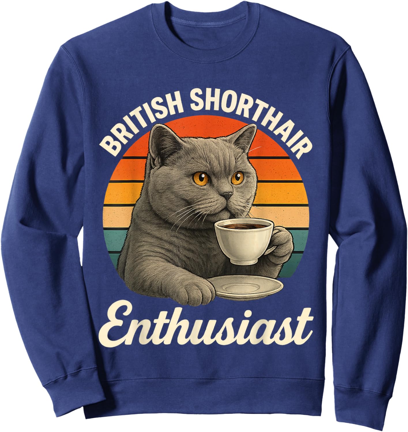 Britannique Amateur de Cheveux Courts pour Chat Maman British Shorthair Sweatshirt - Sweatshirt | Navy