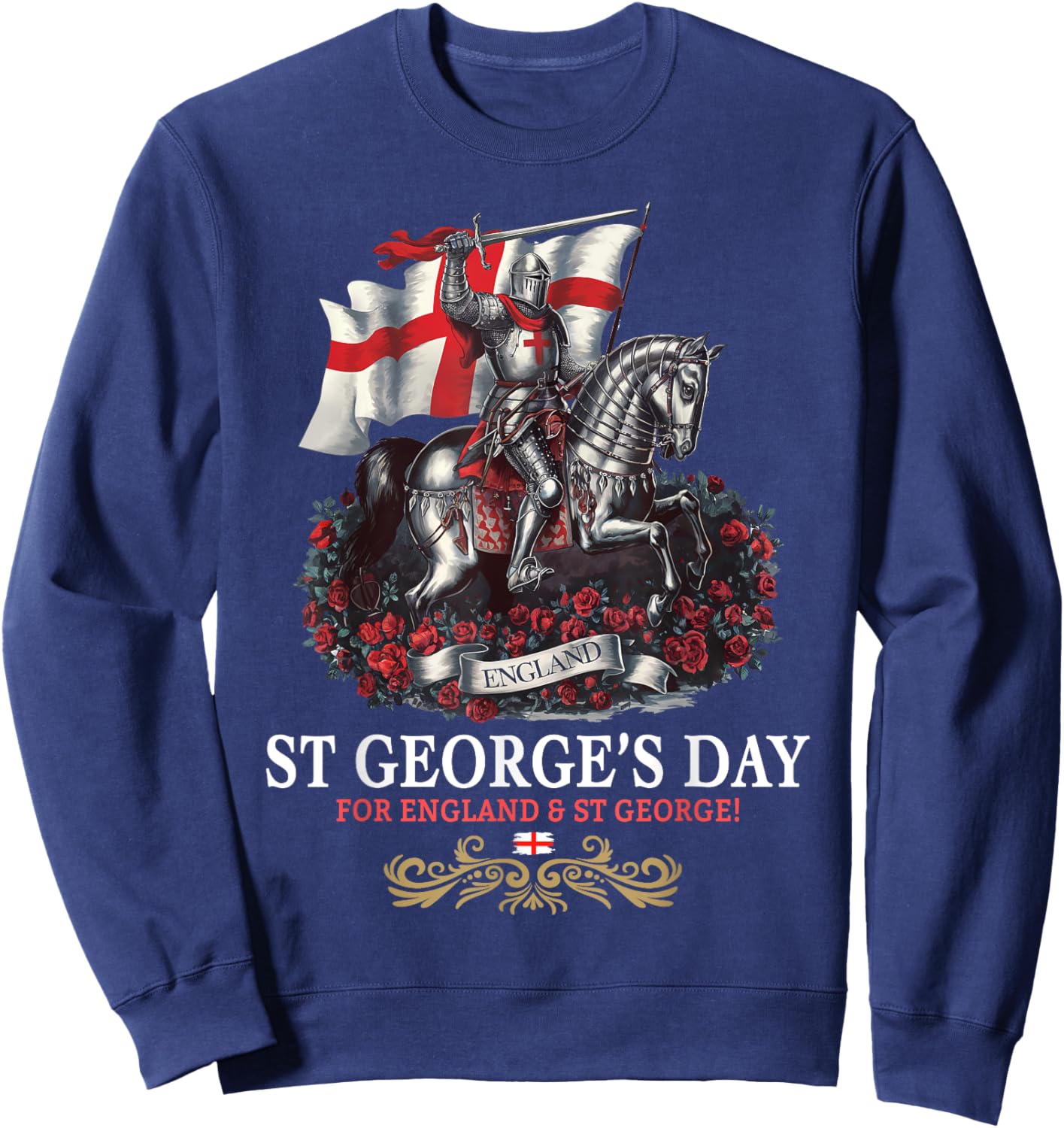 St Georges Day Outfit Idea Men & Knight Horse Saint George Sweatshirt - Sweatshirt | Navy