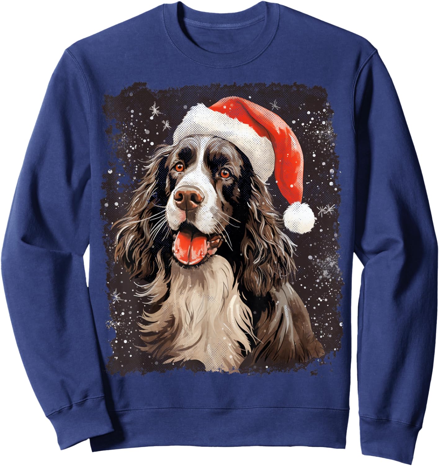 English Springer Spaniel Christmas Dog Sweatshirt - Sweatshirt | Navy