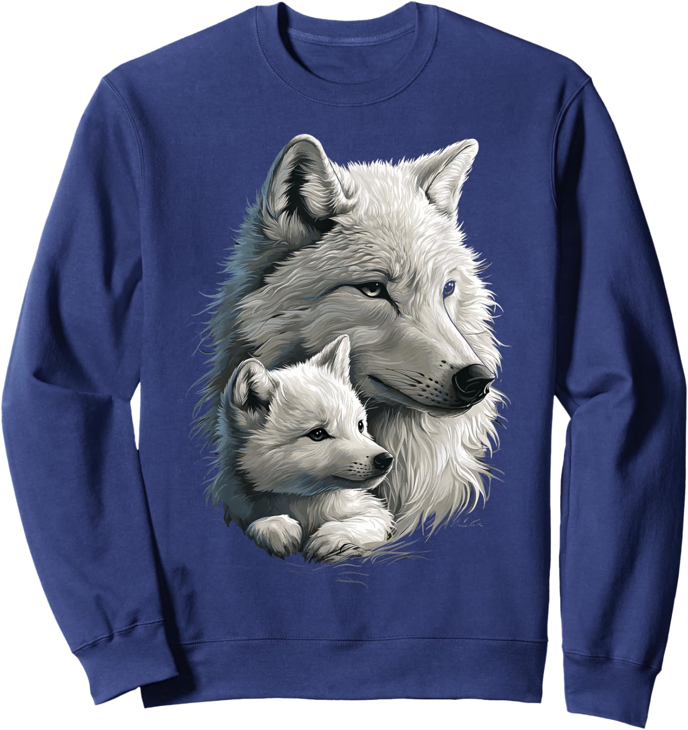 Wolf and Cub Men Wolf Lovers Women Wolf Sweatshirt - Sweatshirt | Navy
