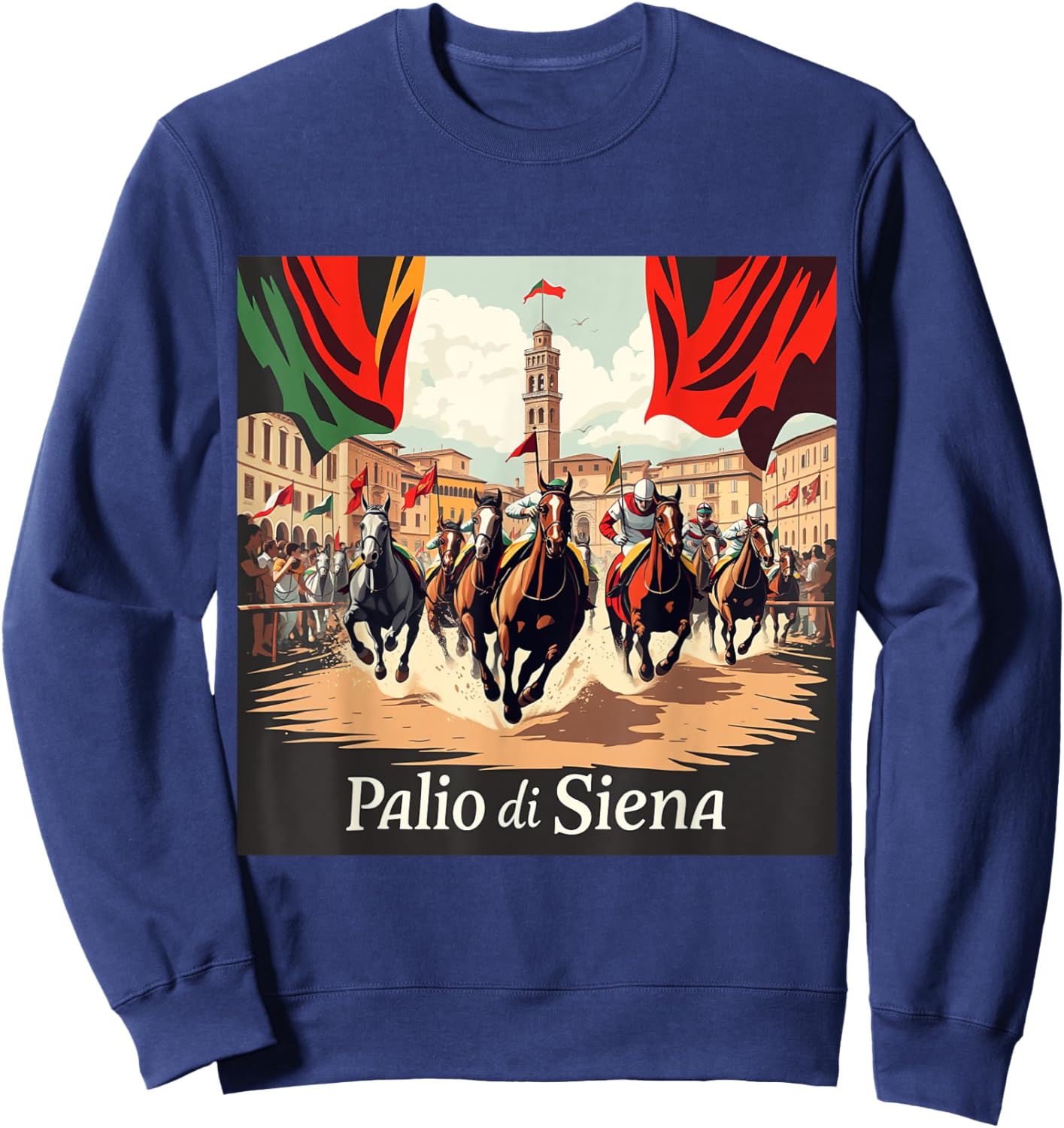 Palio di Siena Horse Race, Italy Sweatshirt - Sweatshirt | Navy