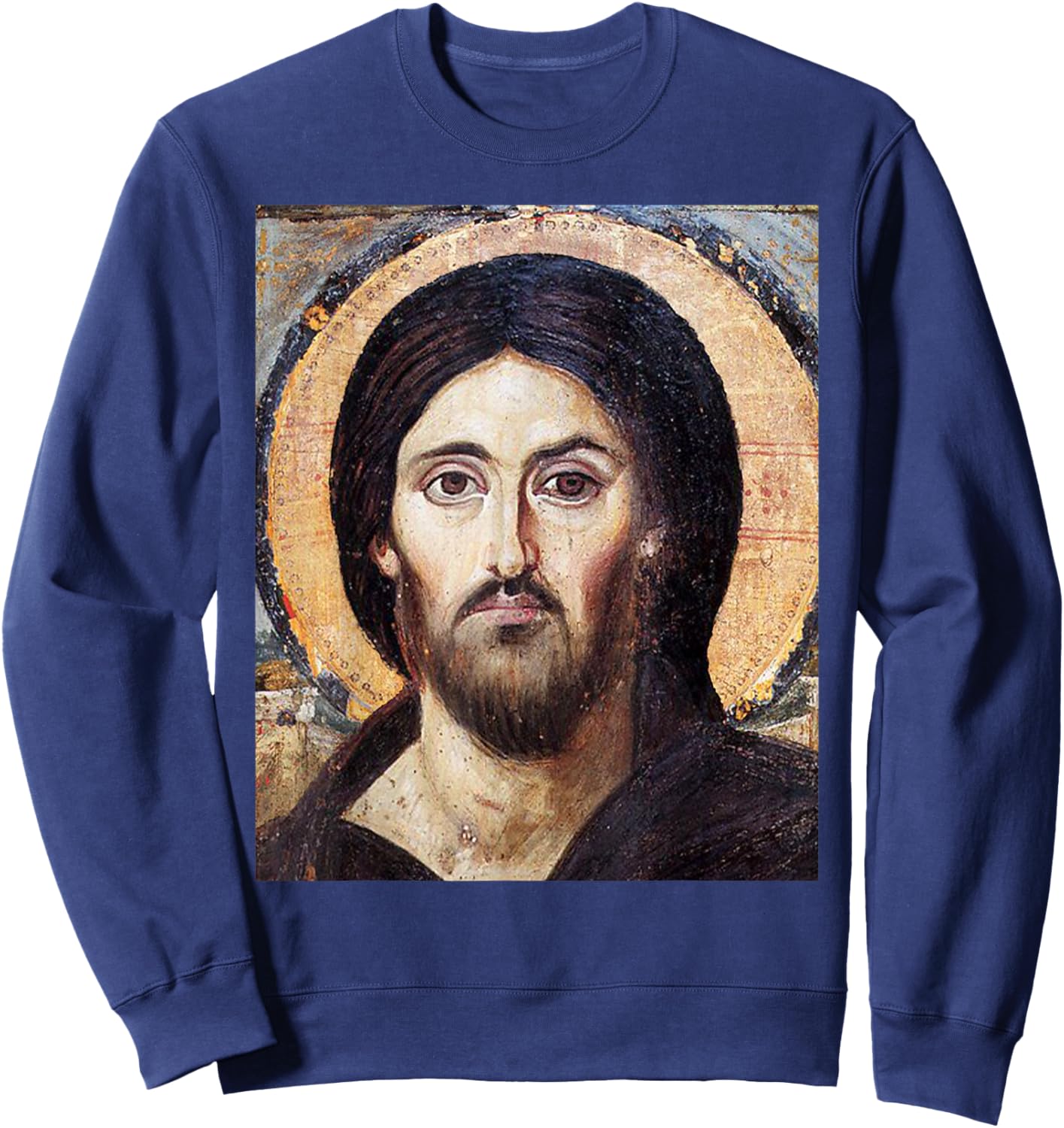 Jesus Christ Pantocrator Icon St. Catherine's Monastery Sweatshirt - Sweatshirt | Navy