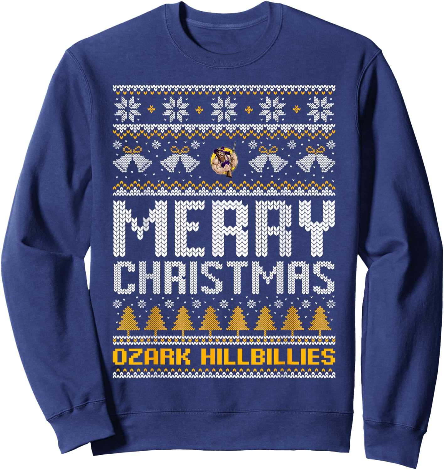 Ozark Hillbillies Logo Merry Christmas Ugly Sweater HS Sweatshirt - Sweatshirt | Navy