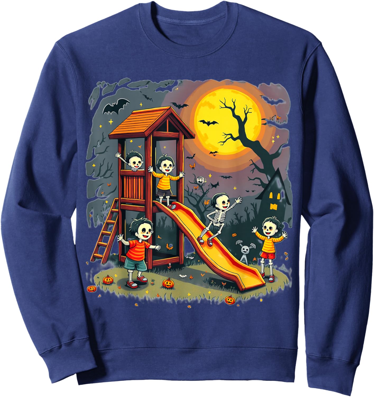 Horror Clubhouse In Park Halloween 2025 Costume Present Sweatshirt - Sweatshirt | Navy