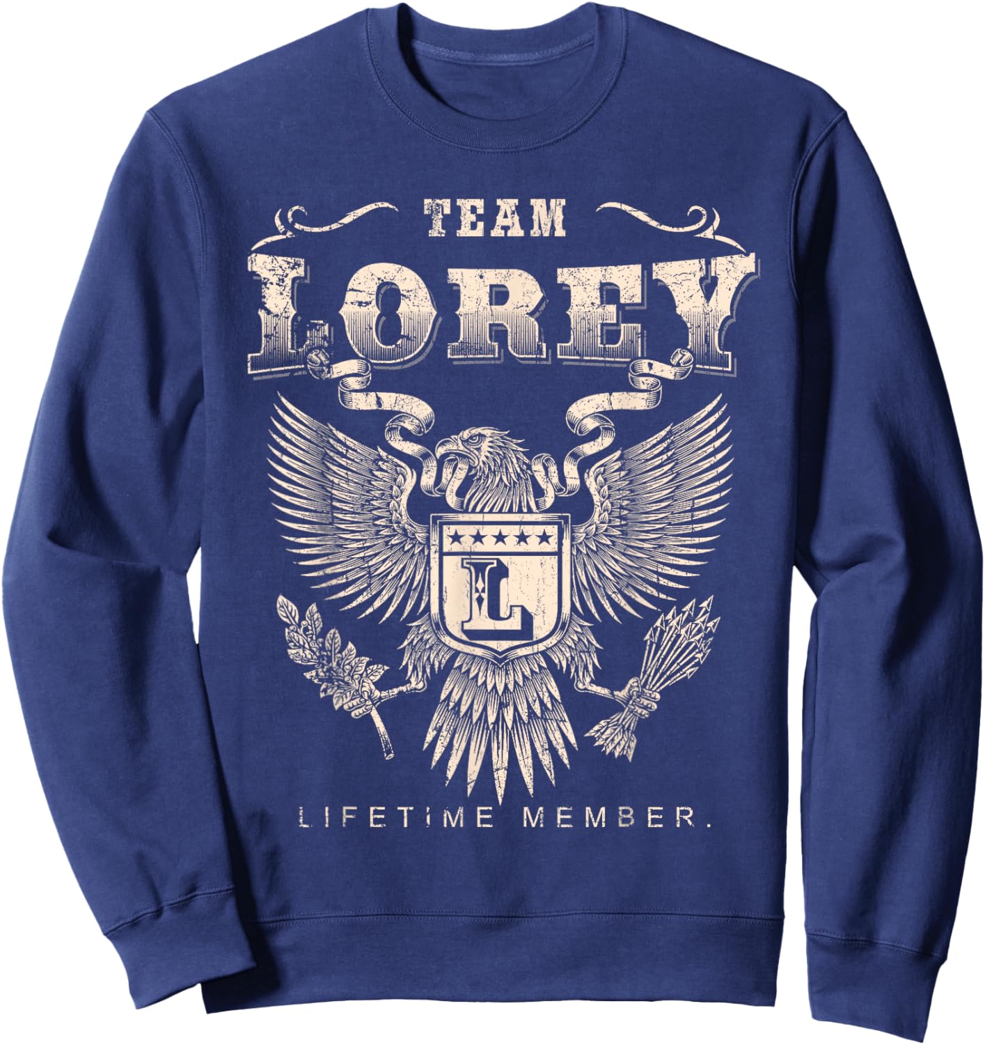Team Lorey Lifetime Member - Lorey Name Sweatshirt - Sweatshirt | Navy