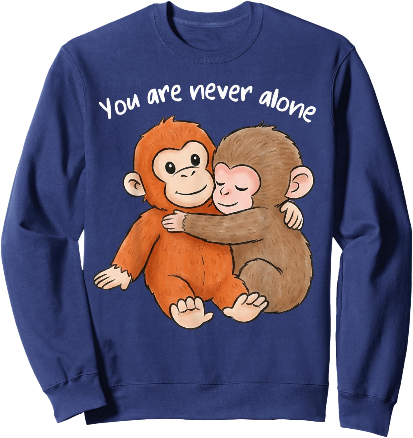 You are Never Alone Punch Baby Monkey Sweatshirt - Sweatshirt | Navy