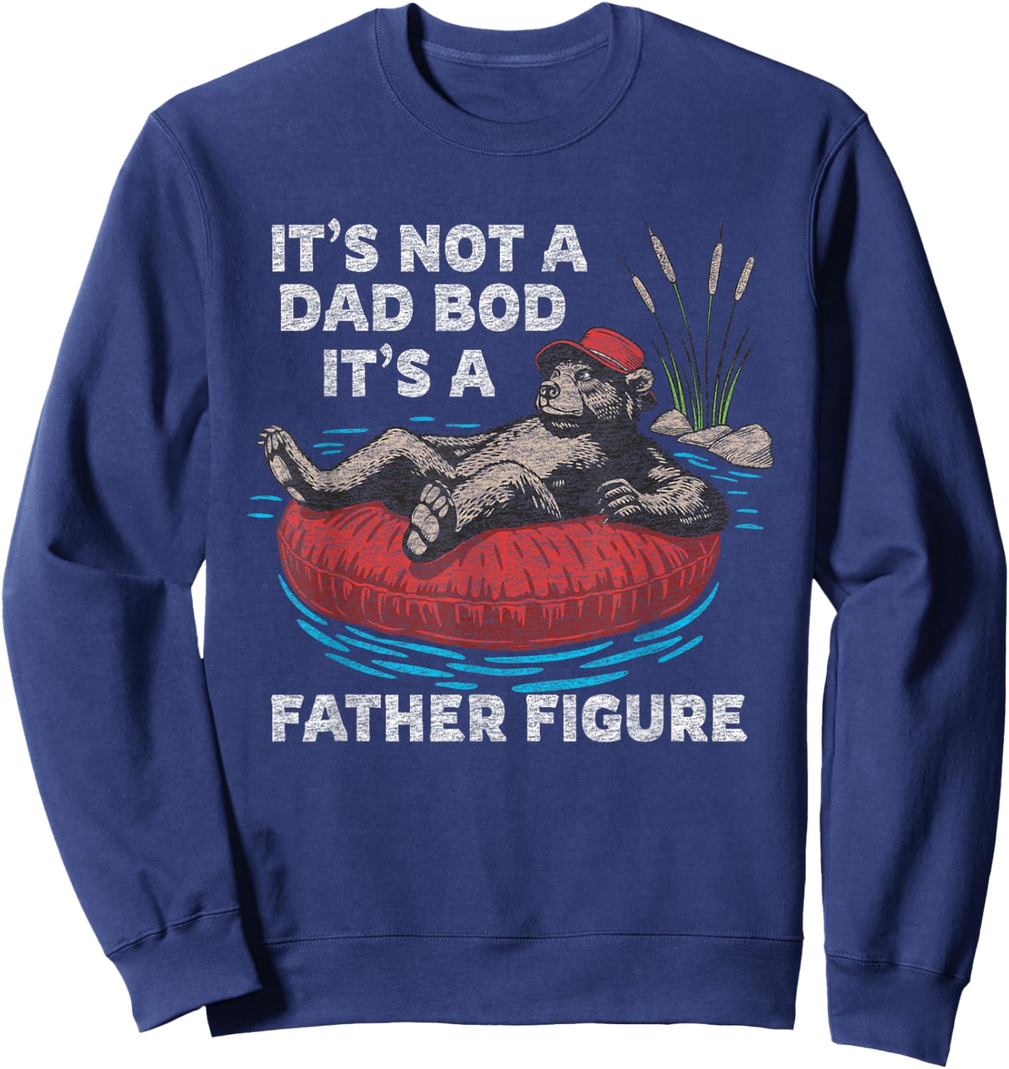 Funny Dad BOD Vintage Graphic Sweatshirt - Sweatshirt | Navy
