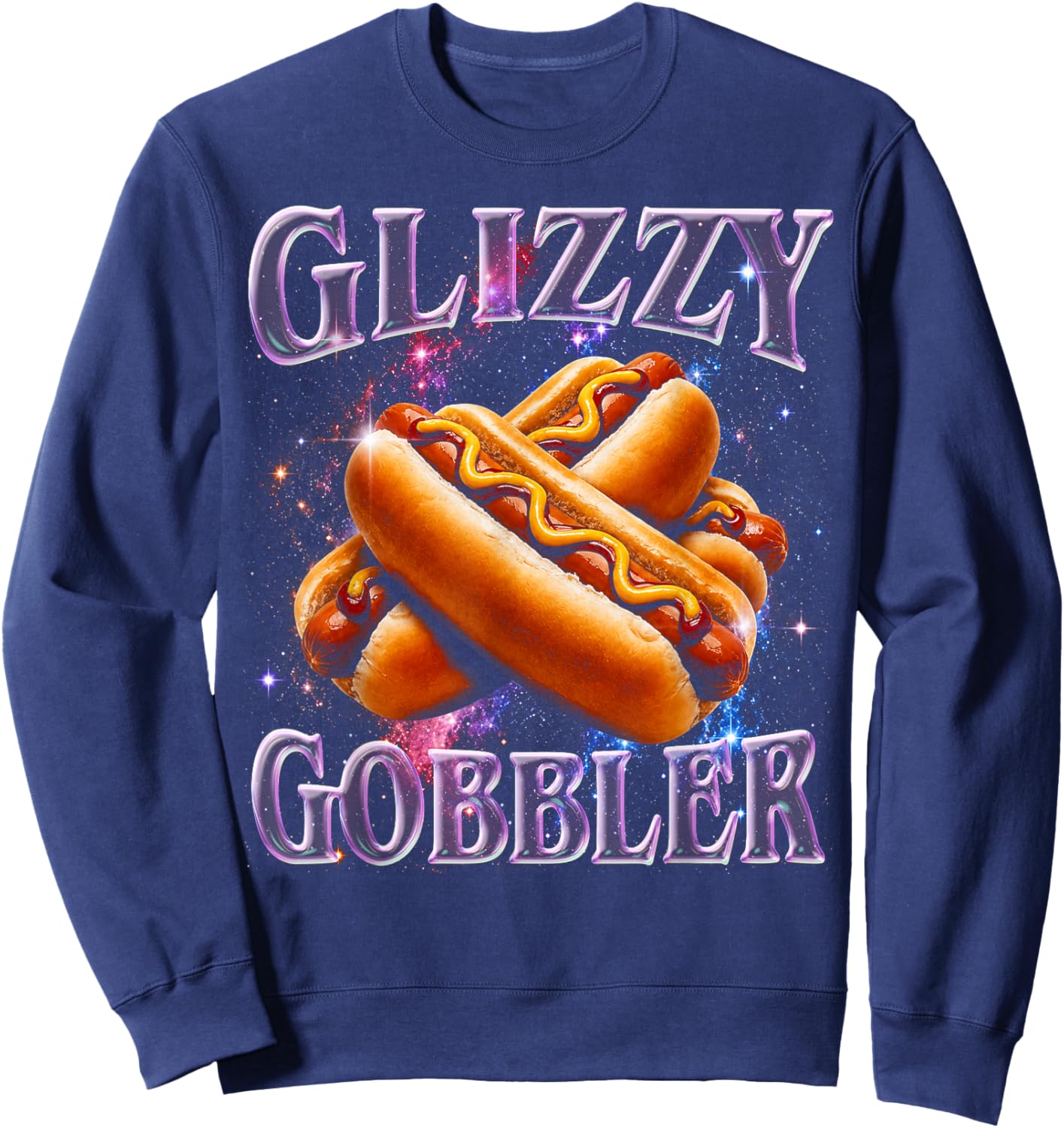 Glizzy Gobbler Meme Hilarious Hot Dog Glizzy Lovers Sweatshirt - Sweatshirt | Navy