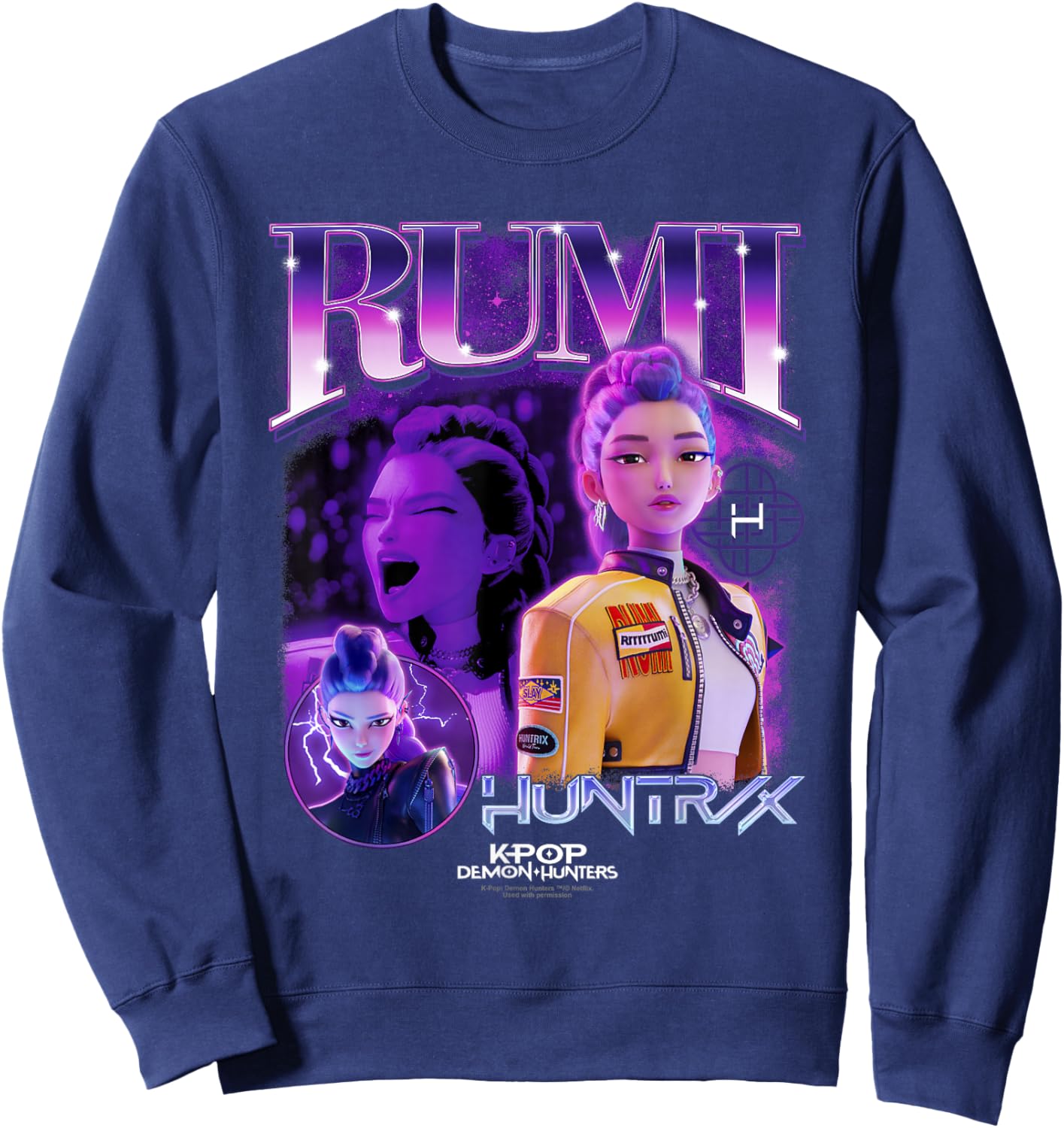 Kpop Demon Hunters Rumi Bootleg Officially Licensed Sweatshirt - Sweatshirt | Navy