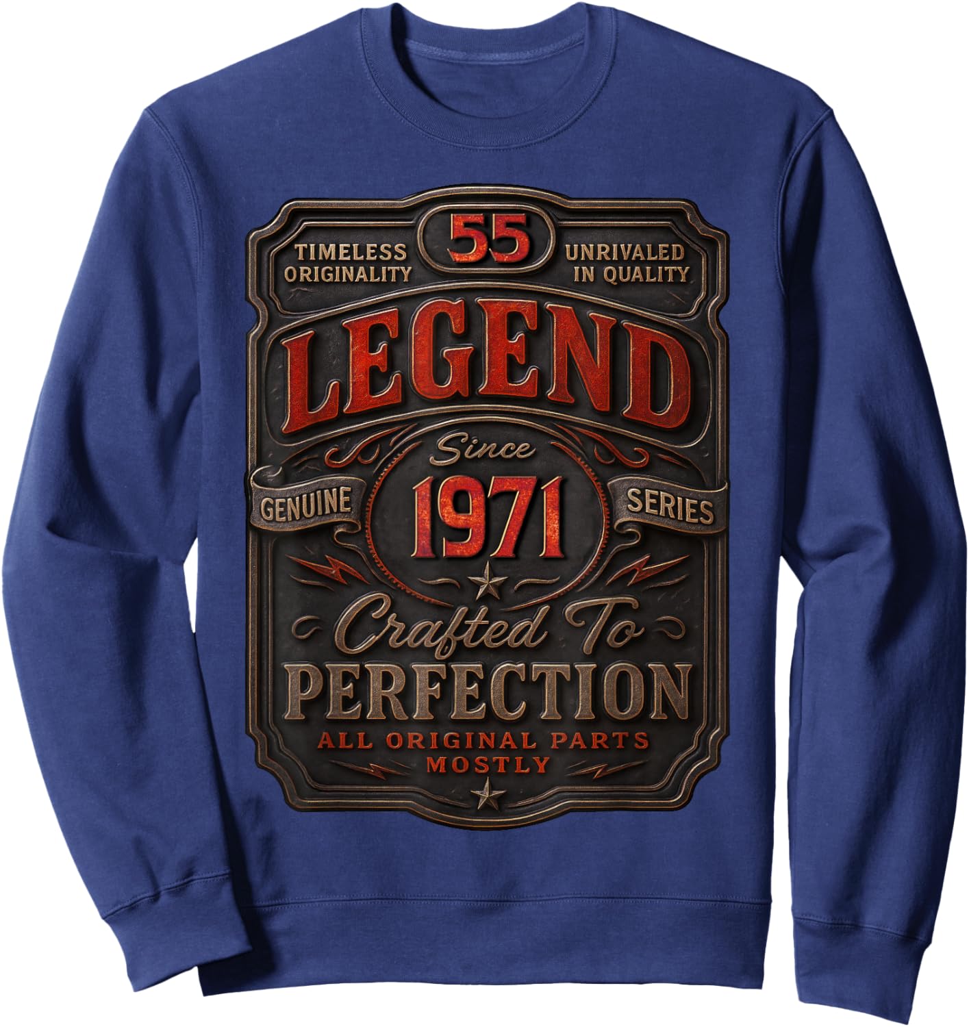 Vintage 1971 Limited Edition Shirt 55 Year Old 55th Birthday Sweatshirt - Sweatshirt | Navy