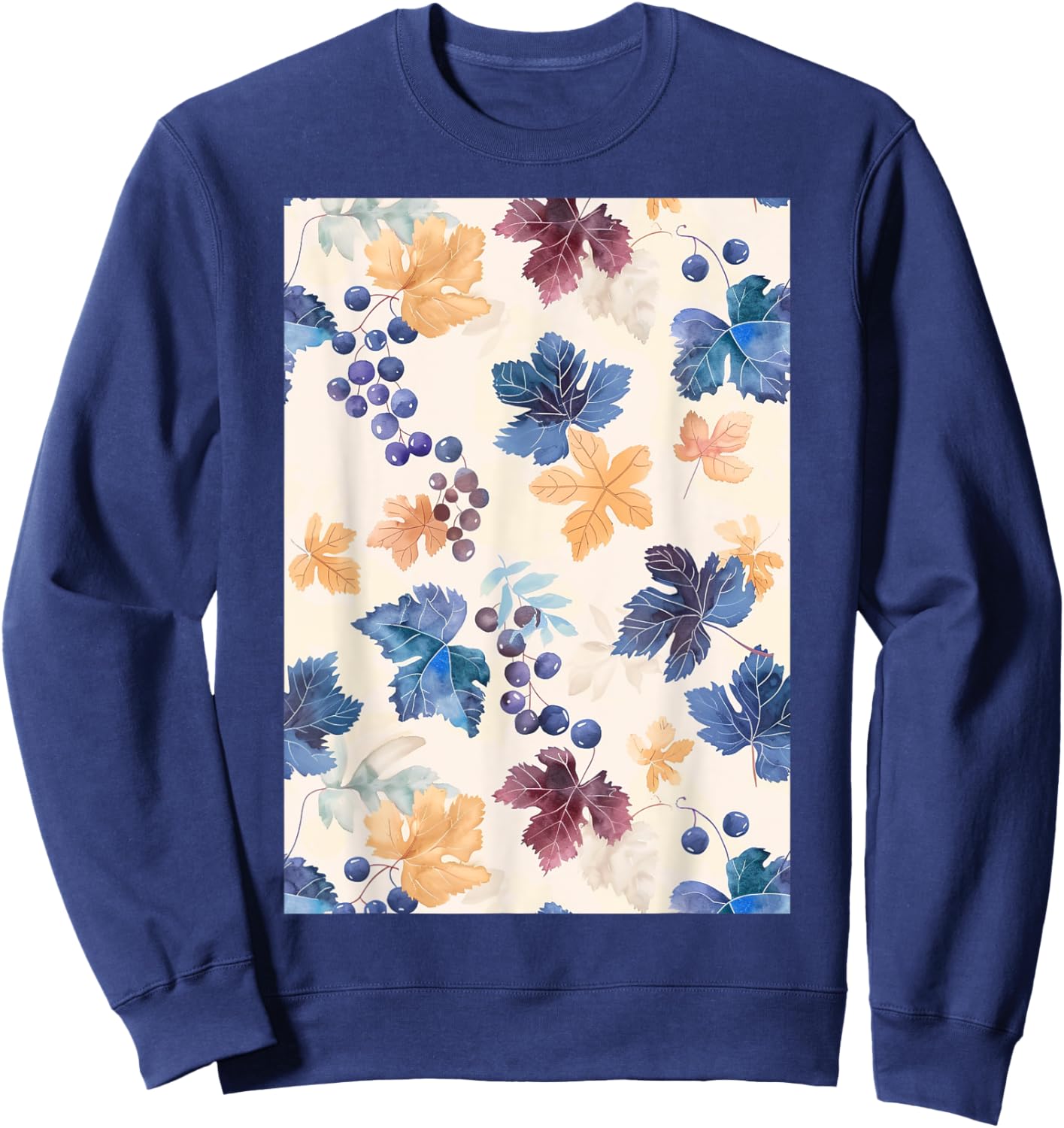 Vintage Pattern Art Grape Sweatshirt - Sweatshirt | Navy
