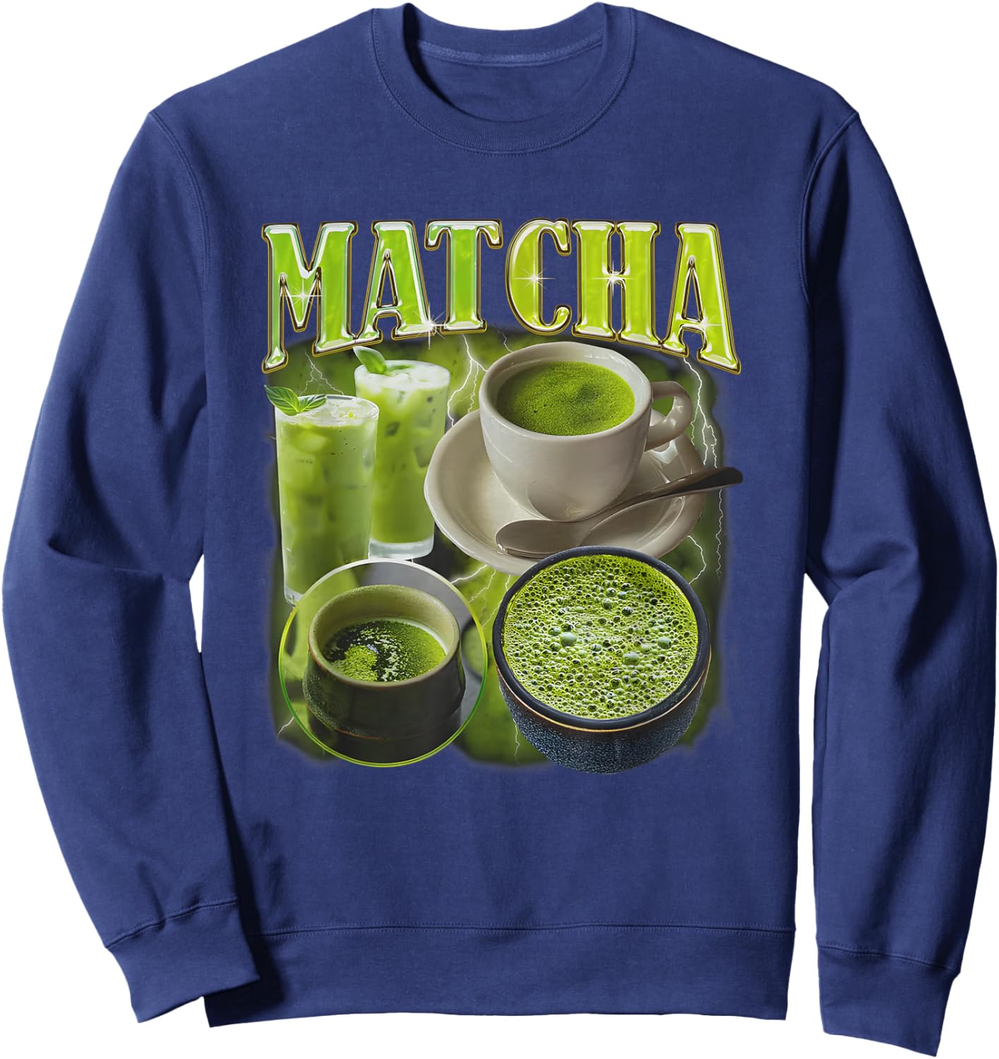 Matcha Vintage Rap Funny Women Sweatshirt - Sweatshirt | Navy