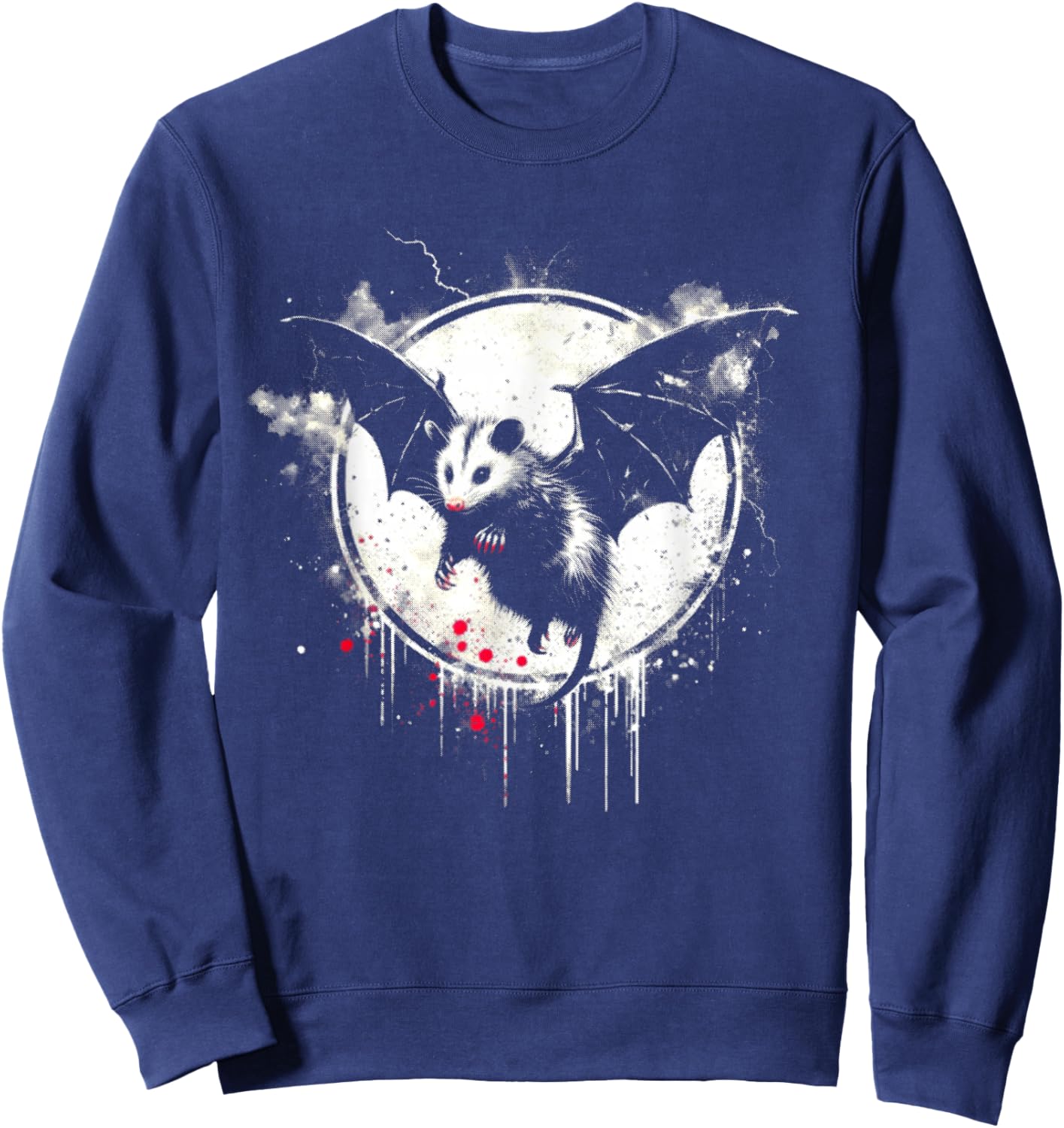 Opossum Bat - Funny Cute Possum Bat Halloween Lover Sweatshirt - Sweatshirt | Navy