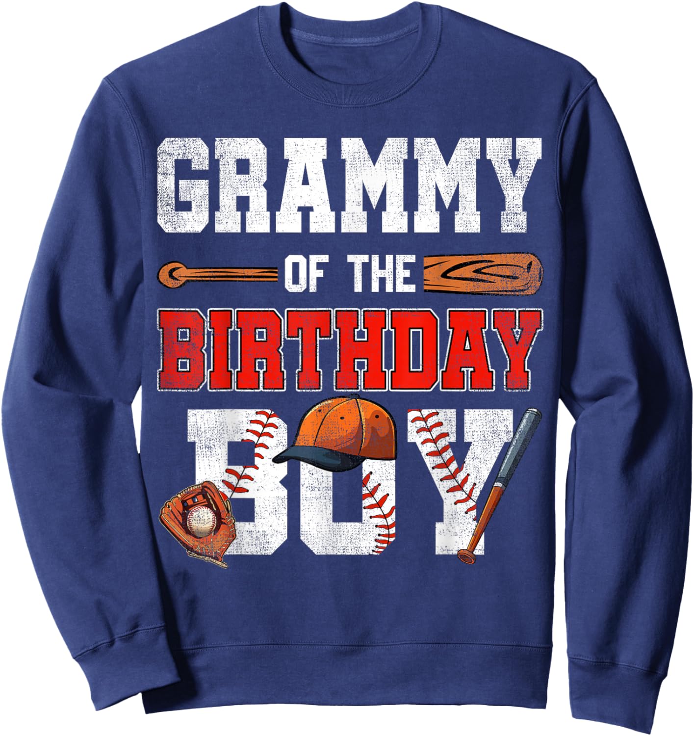 Grammy Of The Birthday Boy Baseball Bday Family Sweatshirt - Sweatshirt | Navy