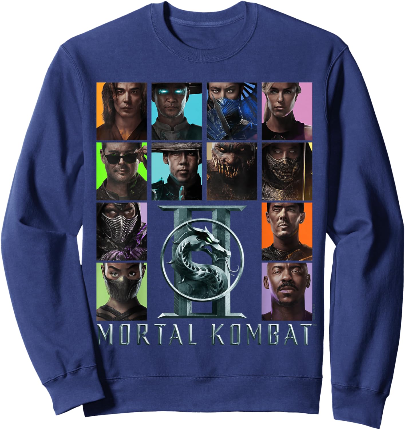 Mortal Kombat 2 Character Squares Sweatshirt - Sweatshirt | Navy