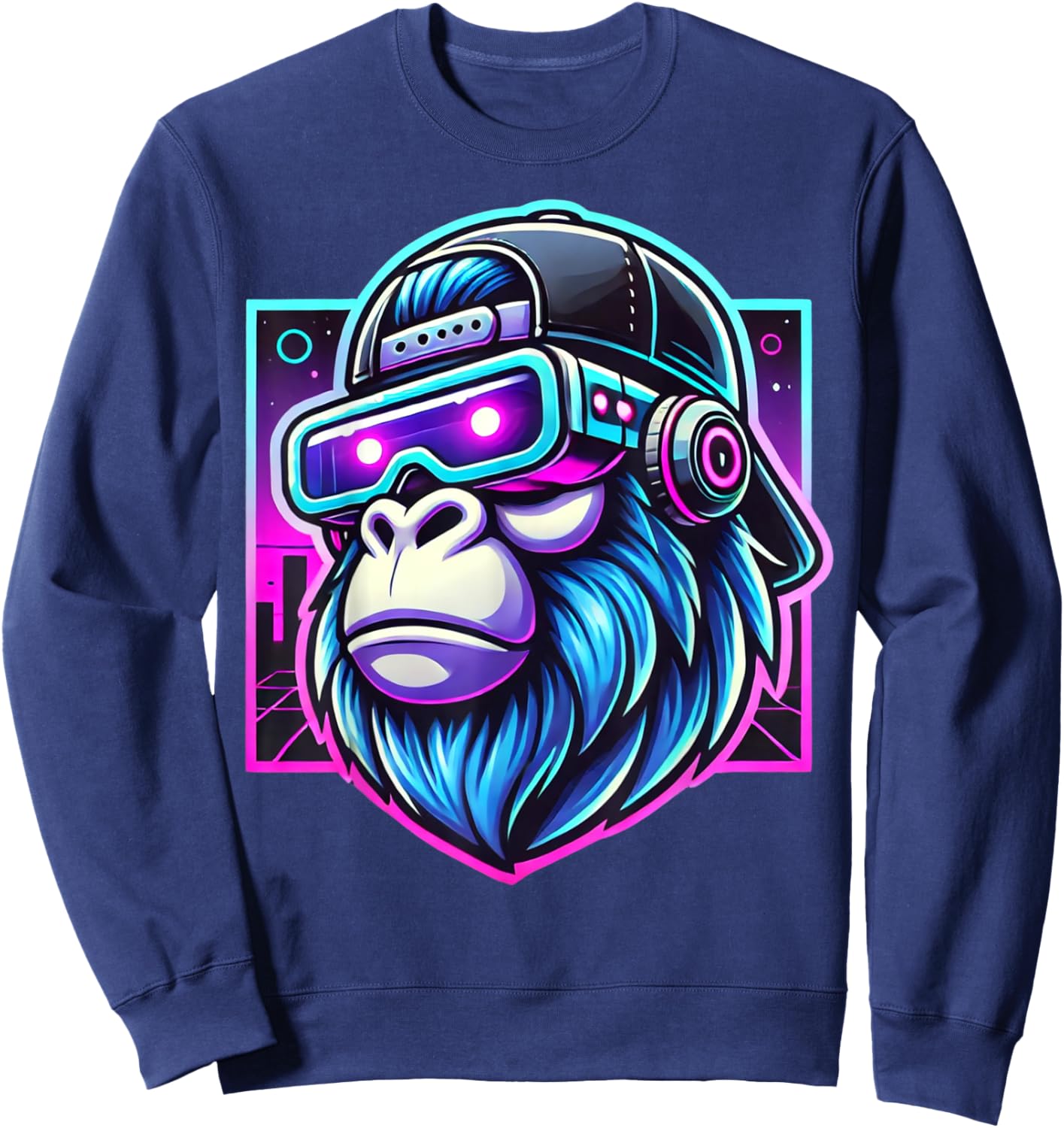 Gorilla Birthday Funny Gorilla Boys Adult Girls Family Party Sweatshirt - Sweatshirt | Navy