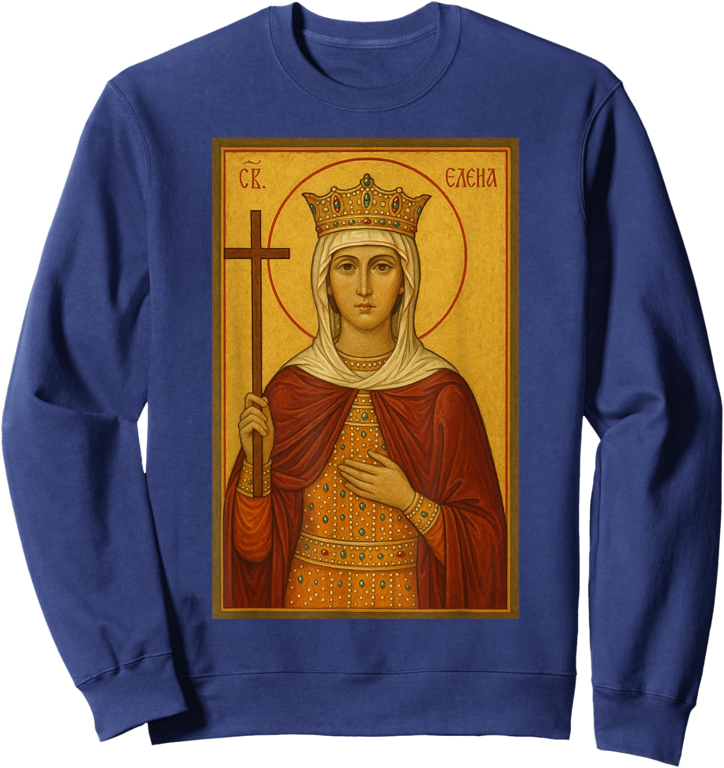 Orthodox Icon of Saint Helen Sweatshirt - Sweatshirt | Navy