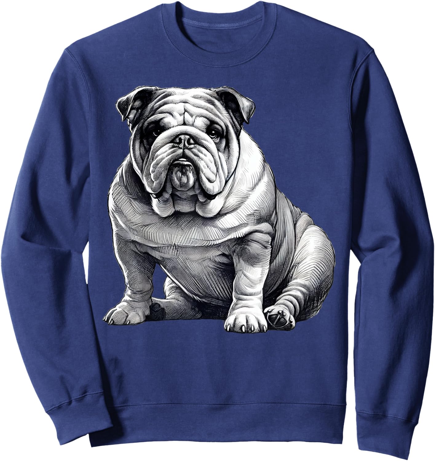 Dog English Bulldog Art Sweatshirt - Sweatshirt | Navy