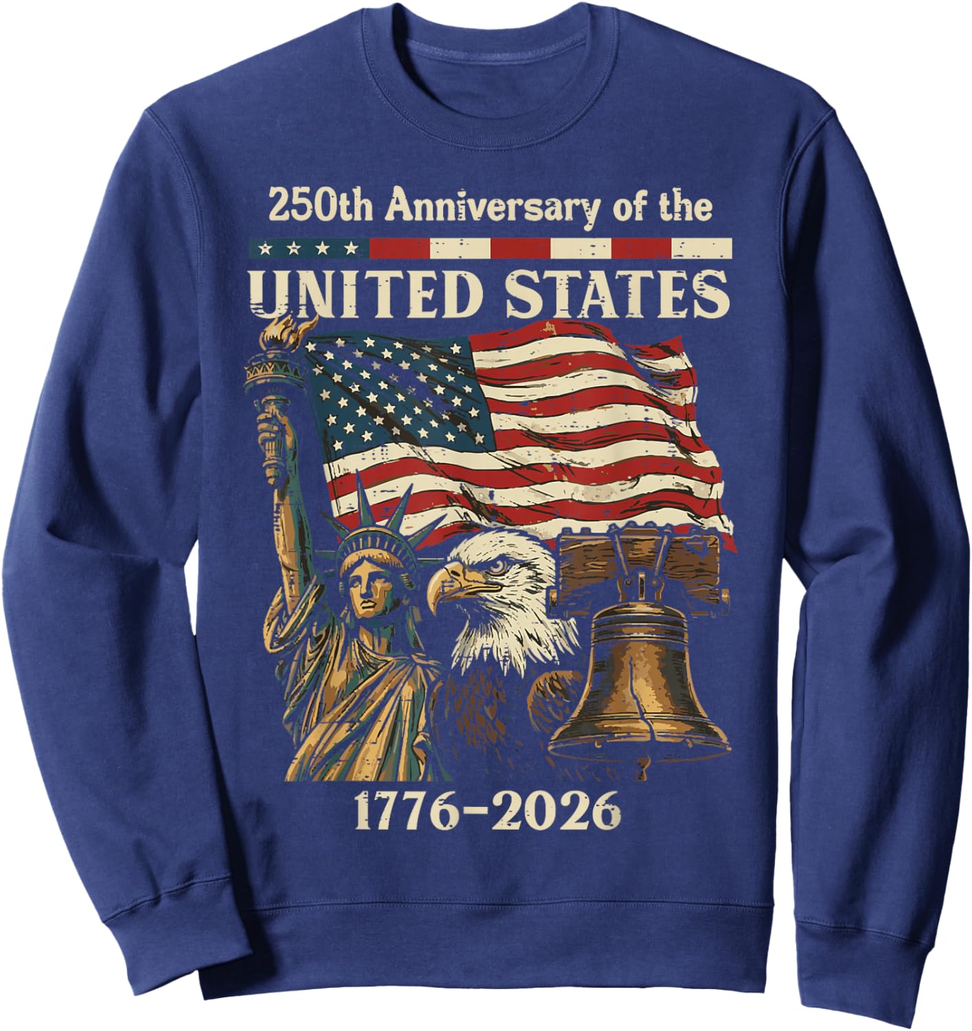 250th Anniversary of United States 250 Years 4th of July Men Sweatshirt - Sweatshirt | Navy