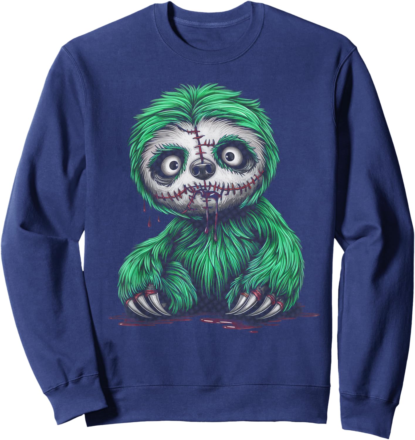 Zombie Sloth Halloween Funny Sweatshirt - Sweatshirt | Navy