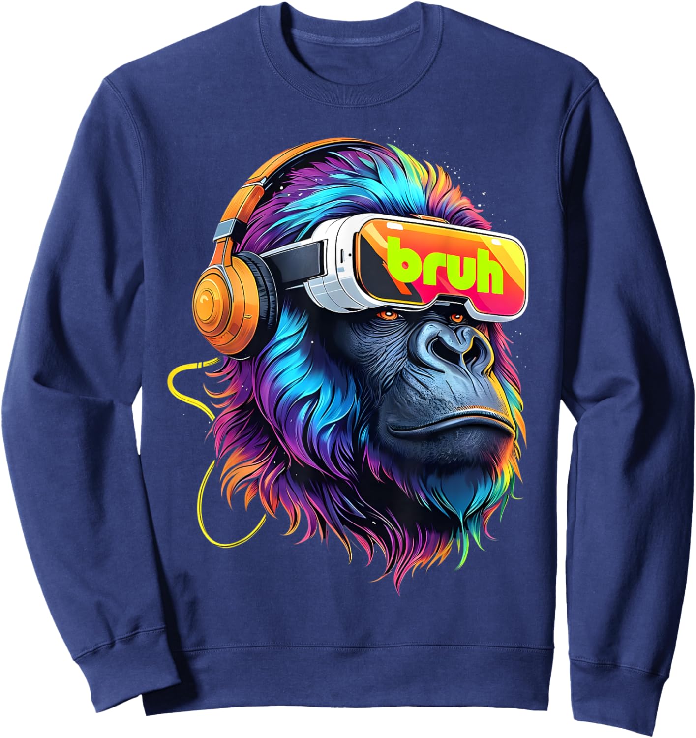 Bruh Gorilla Birthday Boys Men Women Funny Birthday Gorilla Sweatshirt - Sweatshirt | Navy
