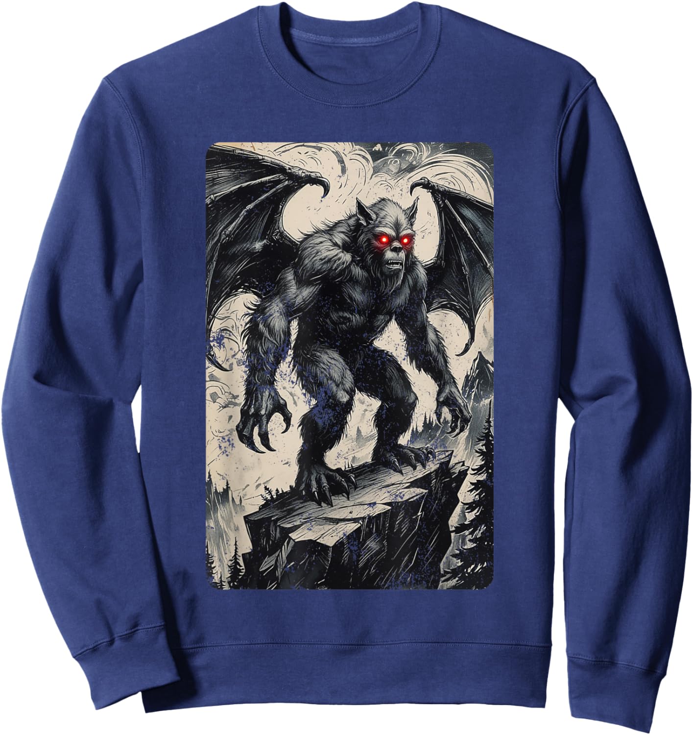 Batsquatch Watches from the Heights Sweatshirt - Sweatshirt | Navy