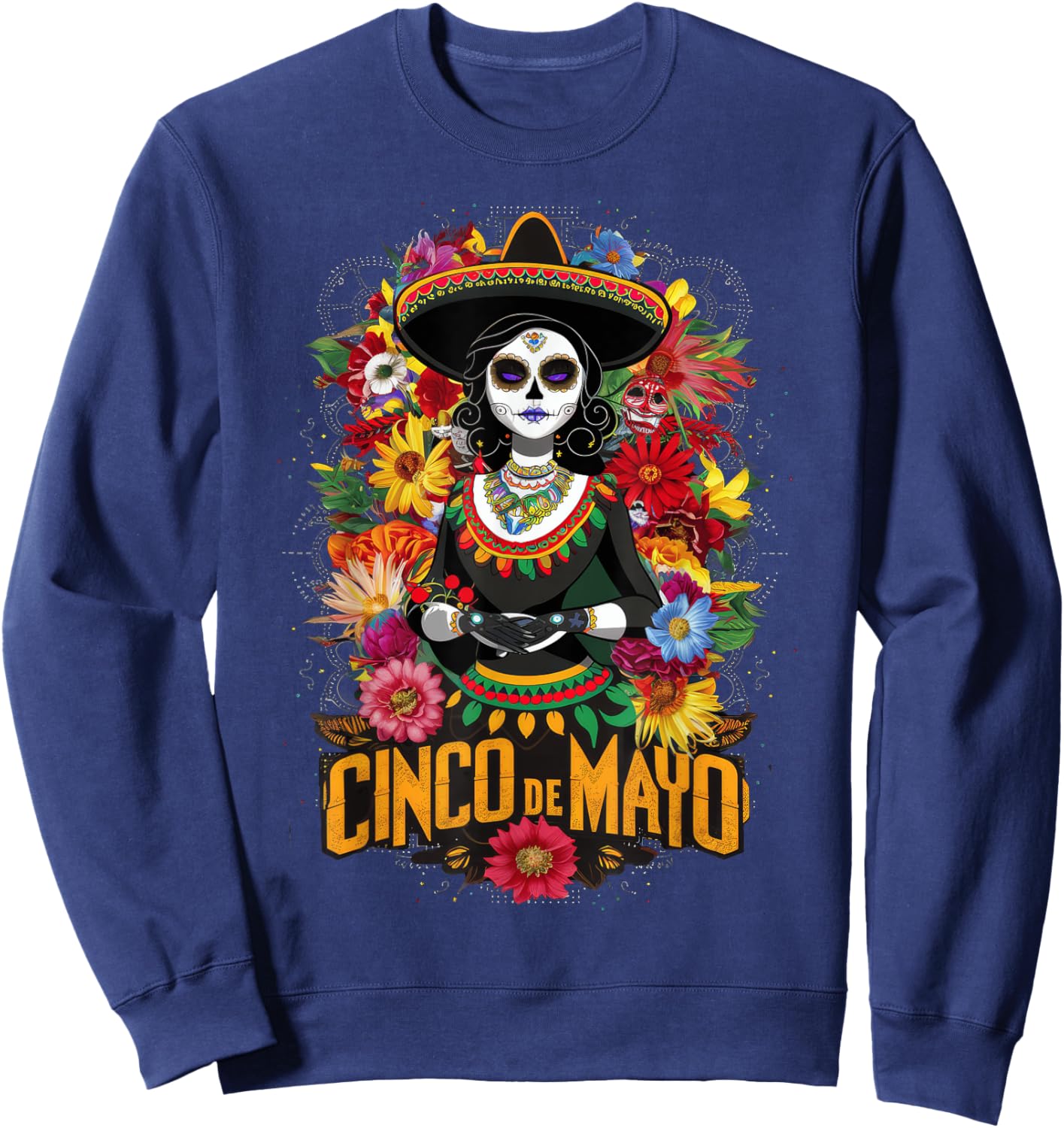 Cinco De Mayo Girl Mexican Fiesta 5 De Mayo Sweatshirt - Sweatshirt | Navy