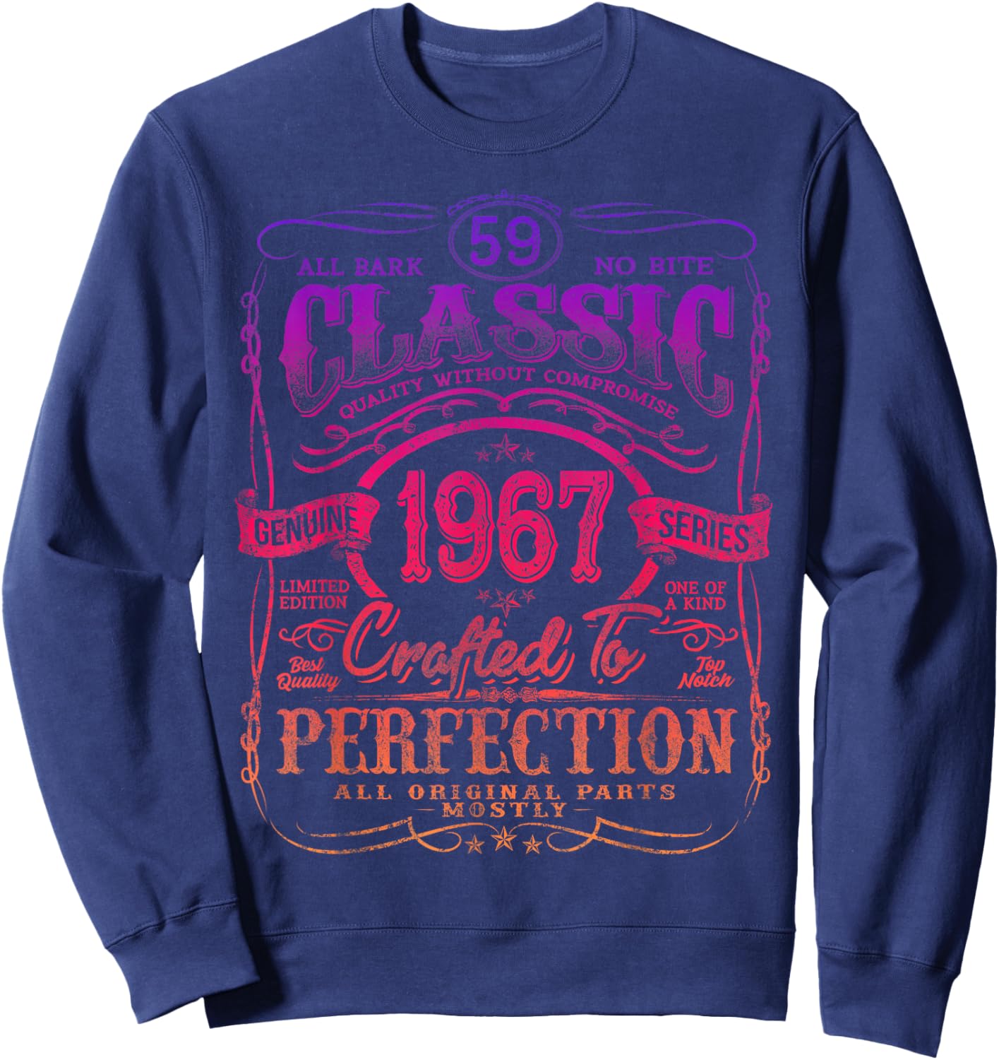 Vintage 1967 Limited Edition Shirt 59 Year Old 59th Birthday Sweatshirt - Sweatshirt | Navy