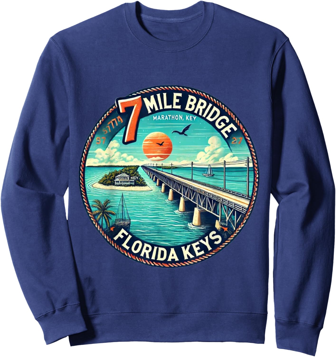 Florida Keys 7 Mile Bridge Marathon Sweatshirt - Sweatshirt | Navy